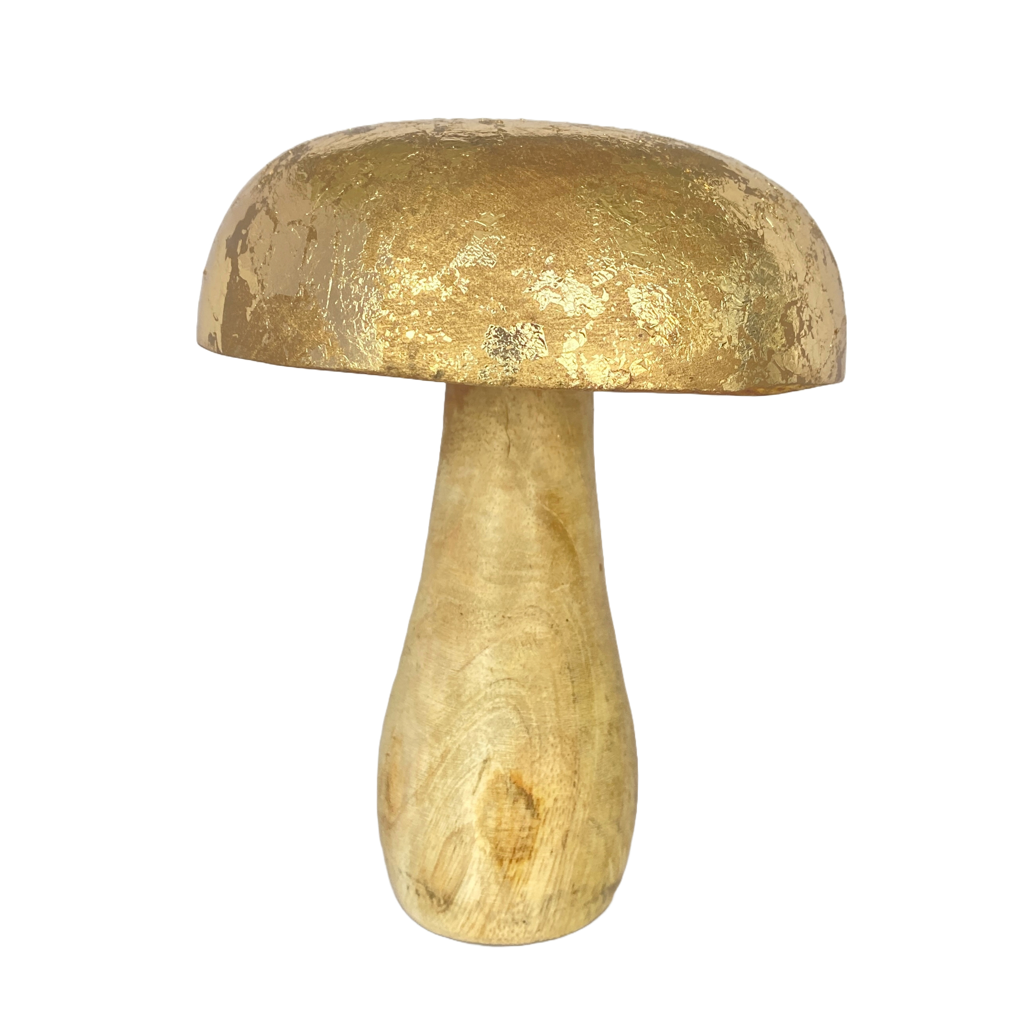 Figur Pilz, Natur Gold H: 12 cm Decofinder