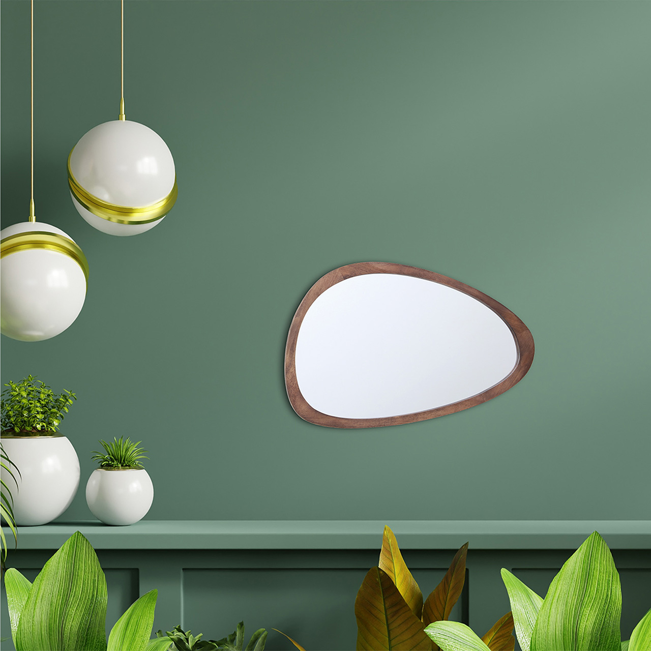 Stone Dark wall mirror image LAND