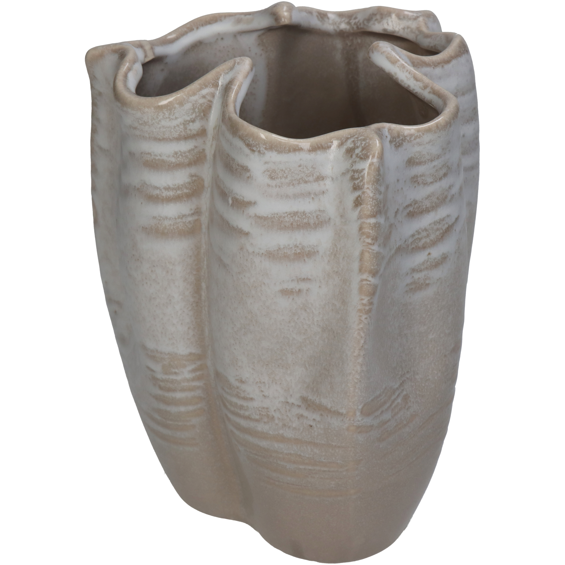 Vase Keramik, Beige H: 19 cm Kersten