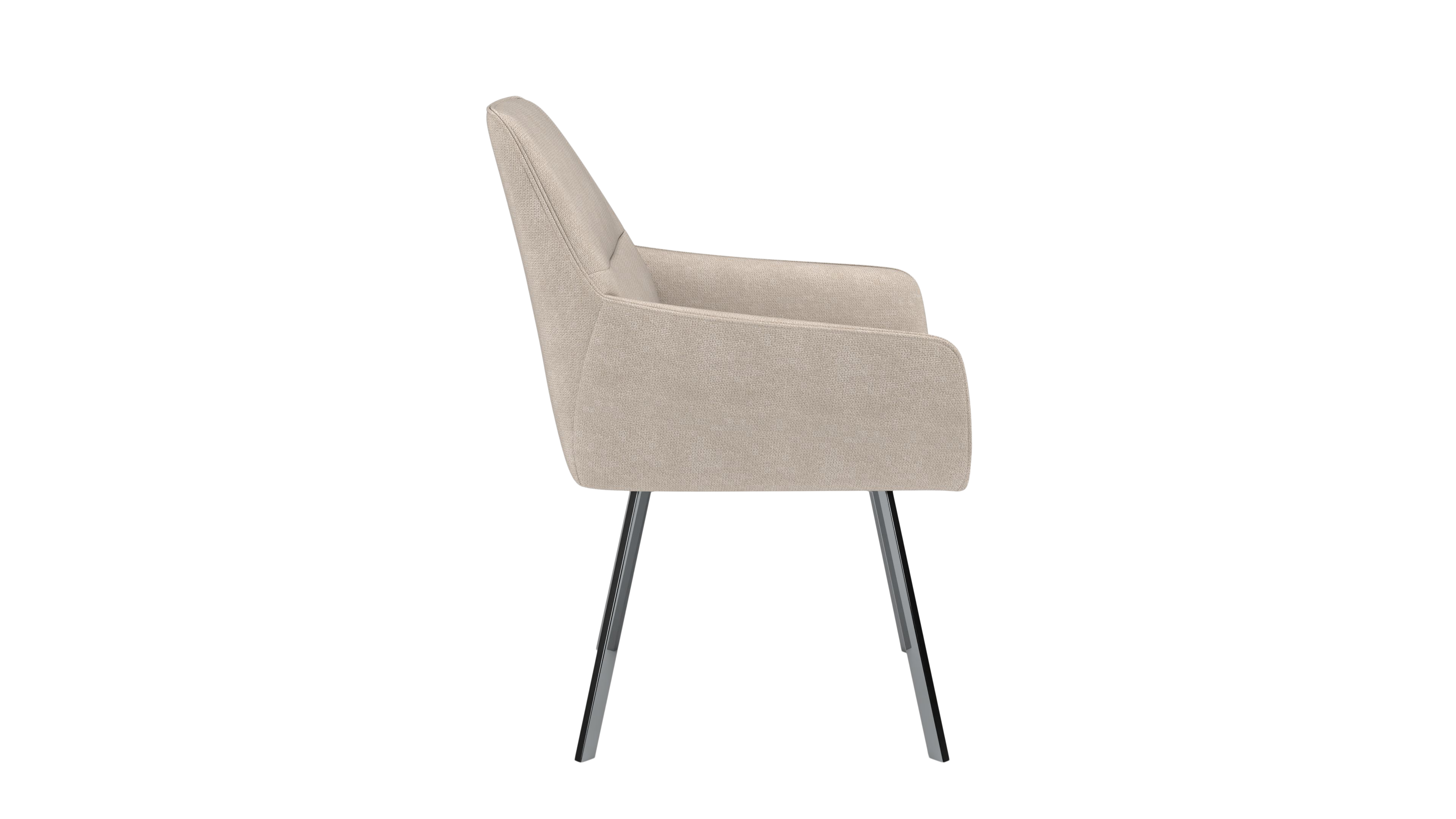 Stuhl Bellatrix - von UrbanDesign | Drehfunktion, Fuss Stahl, Stoff Beige