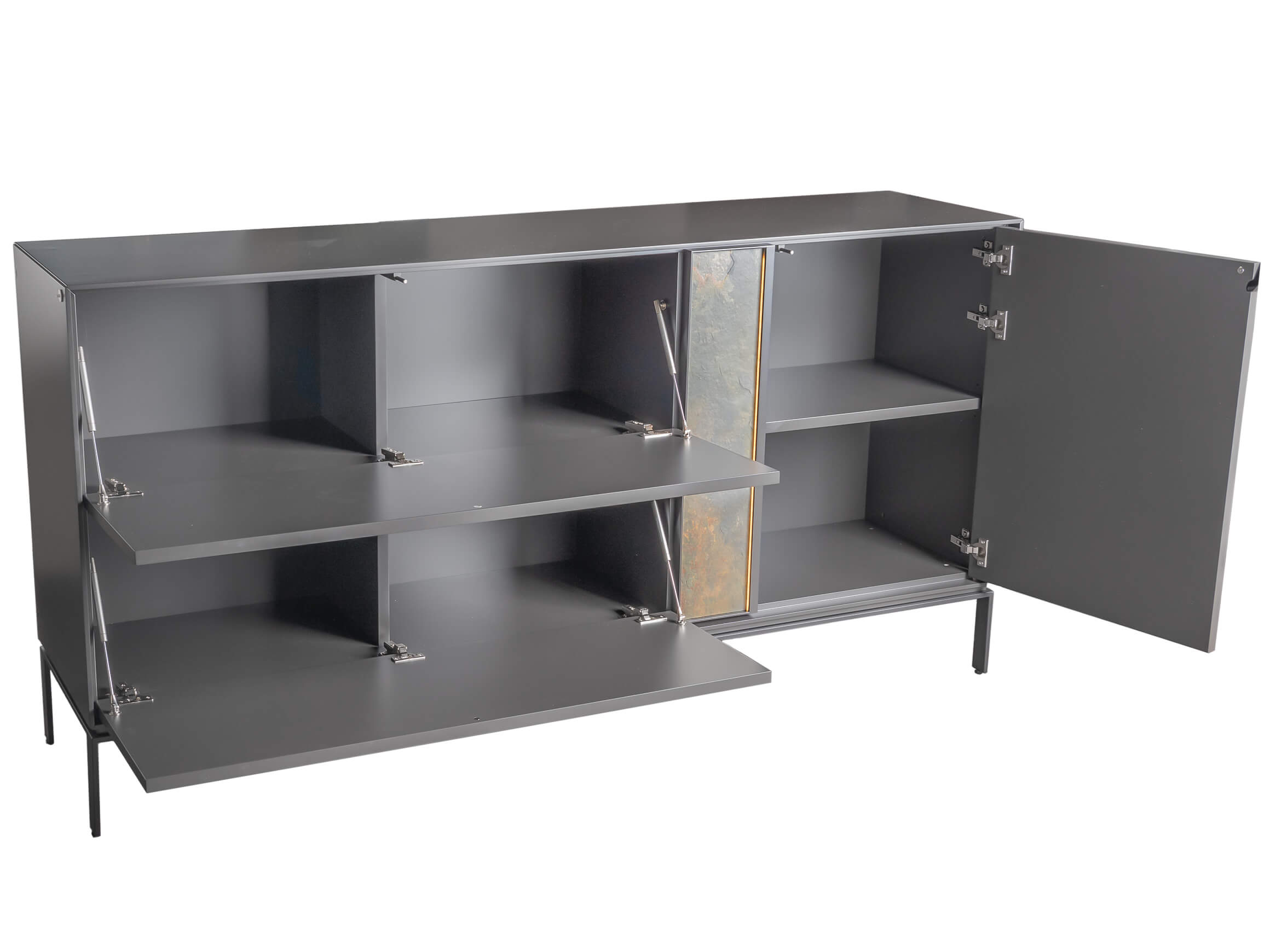 Wohnwand Felice Abrito / Farbe: Schwarzgrau