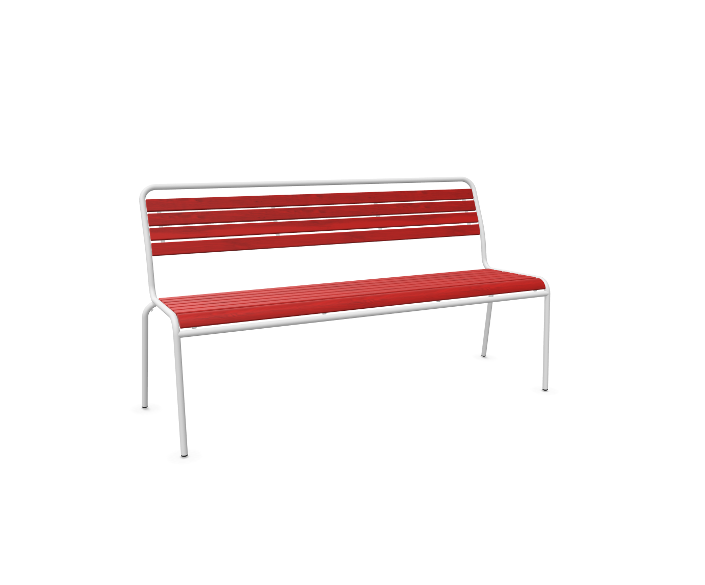 Holzlatten-3er-Bank Rigi von Schaffner / Farbe: Rot / Grösse: 159 x 61 cm