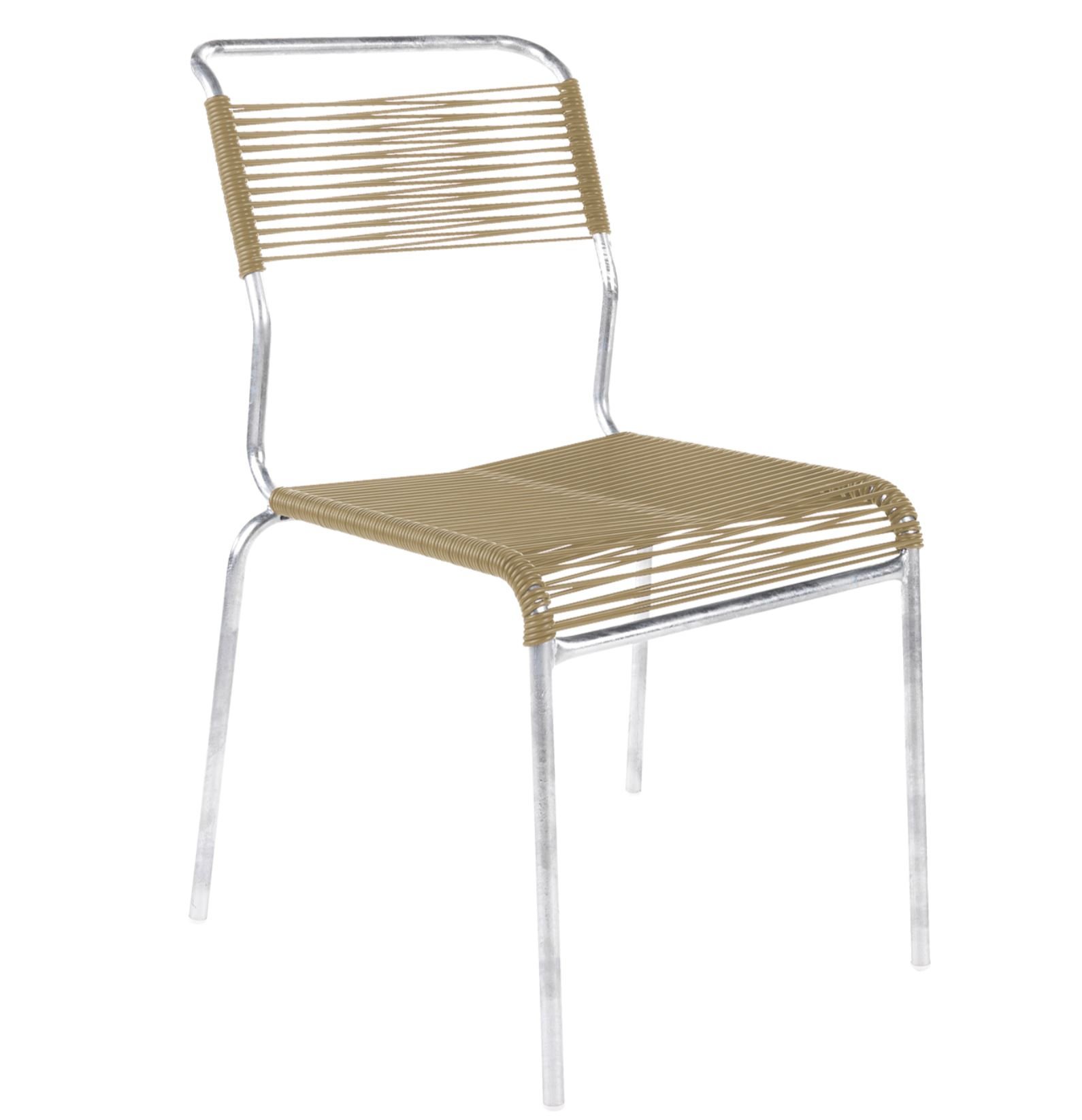 Spaghetti-Stuhl Säntis Feuerverzinkt von Schaffner / Farbe: Pastellbraun / Grösse: 44 x 61 cm