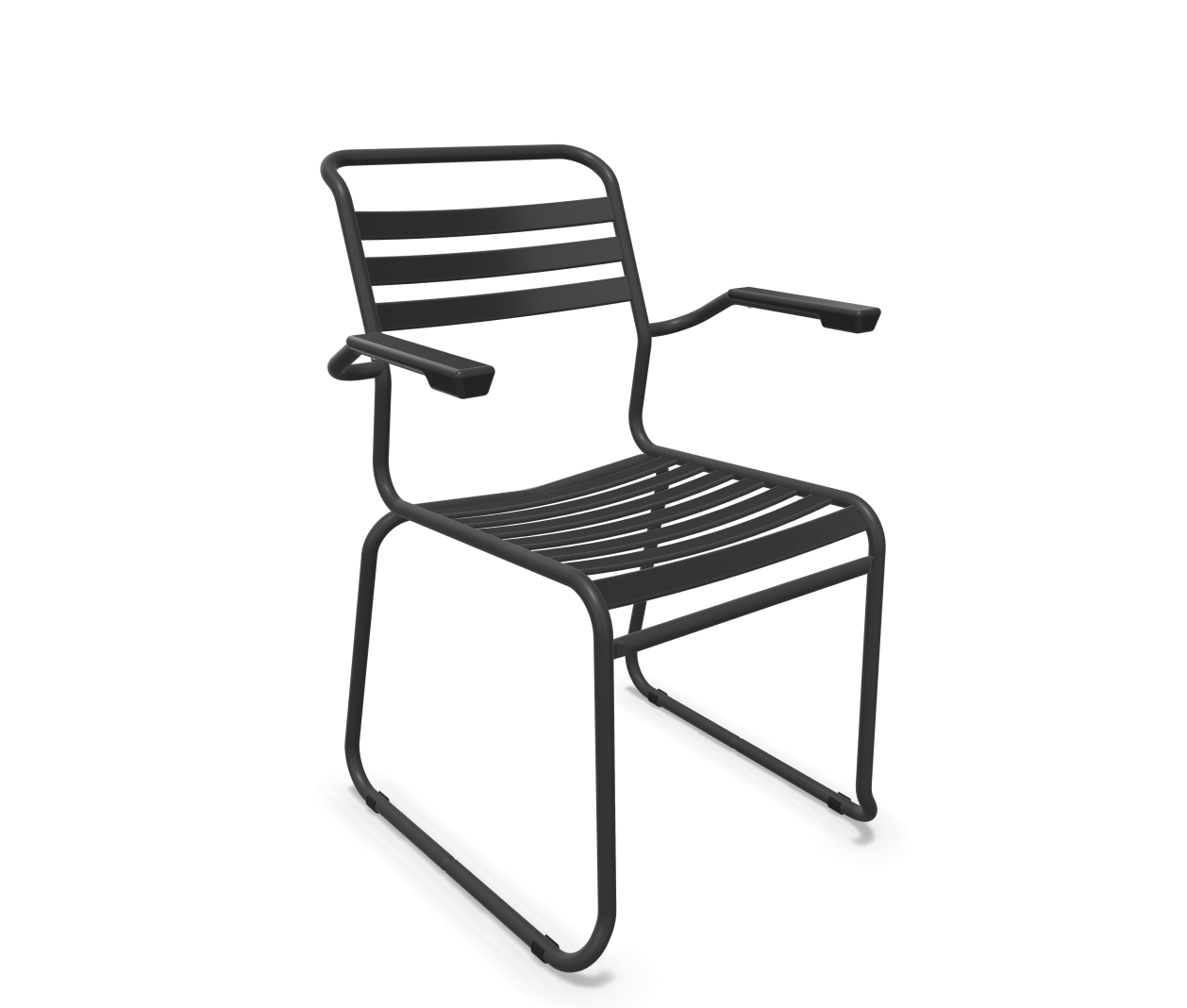 Schaffner Kufen-Lättli-Stuhl Säntis mit Lehne Grau | Schubiger Möbel