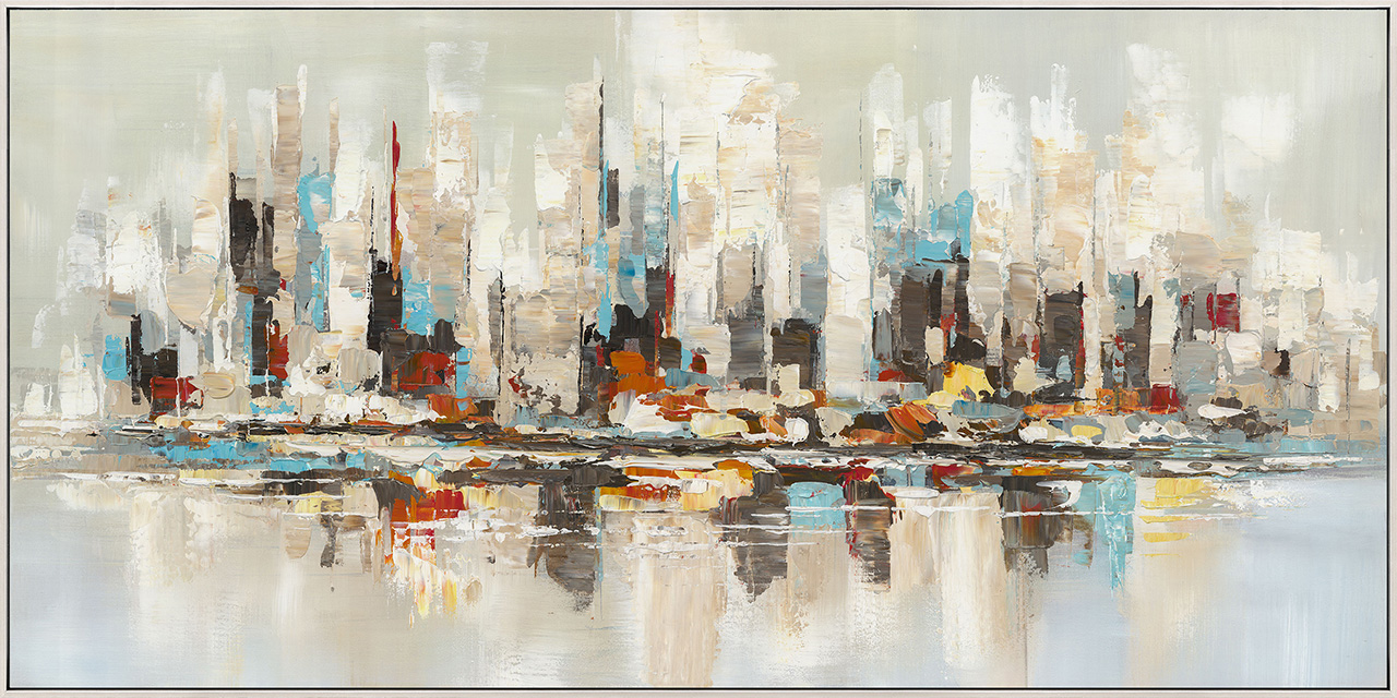 Gemälde-Orange & Teal Skyline-image LAND