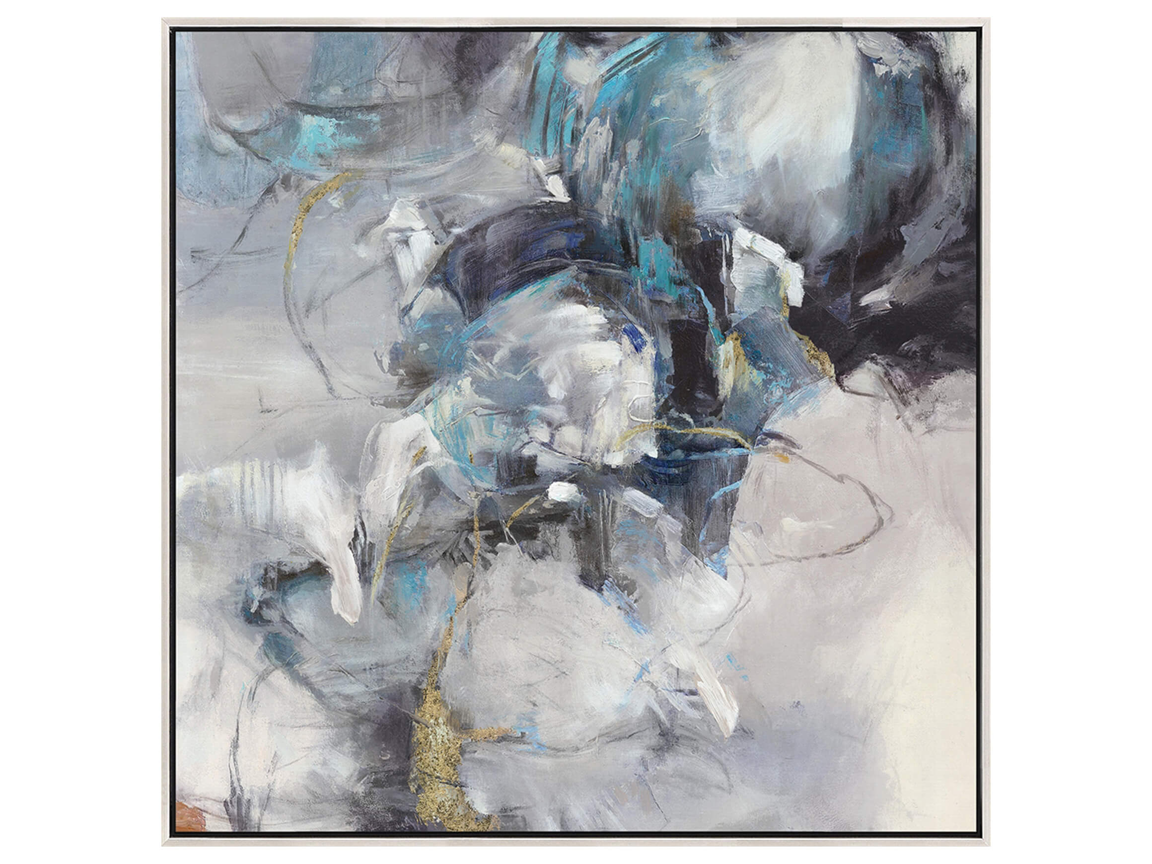 Bild Moderne Farbmelodie in Blaugrau image LAND / Grösse: 70 x 70 cm