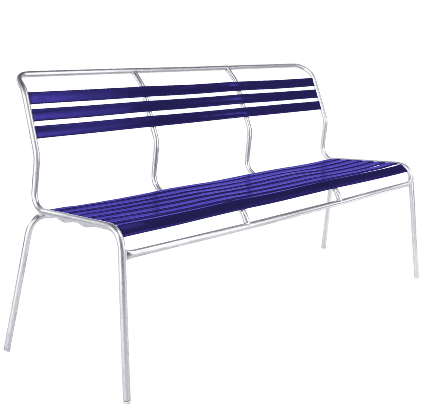 Lättli-Bank Säntis Feuerverzinkt von Schaffner / Farbe: Kobaltblau / Grösse: 150 x 58 cm