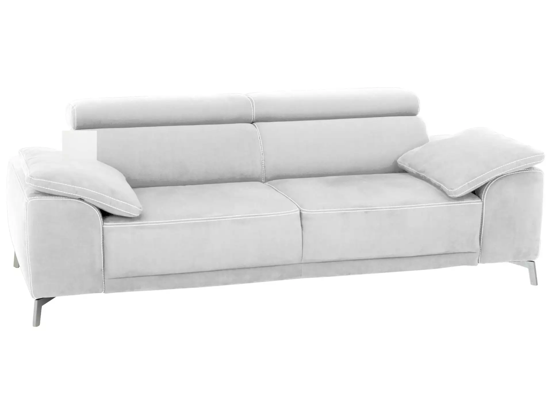 Sofa Lucio Basic B: 222 cm Candy / Farbe: Bianco / Material: Leder Basic