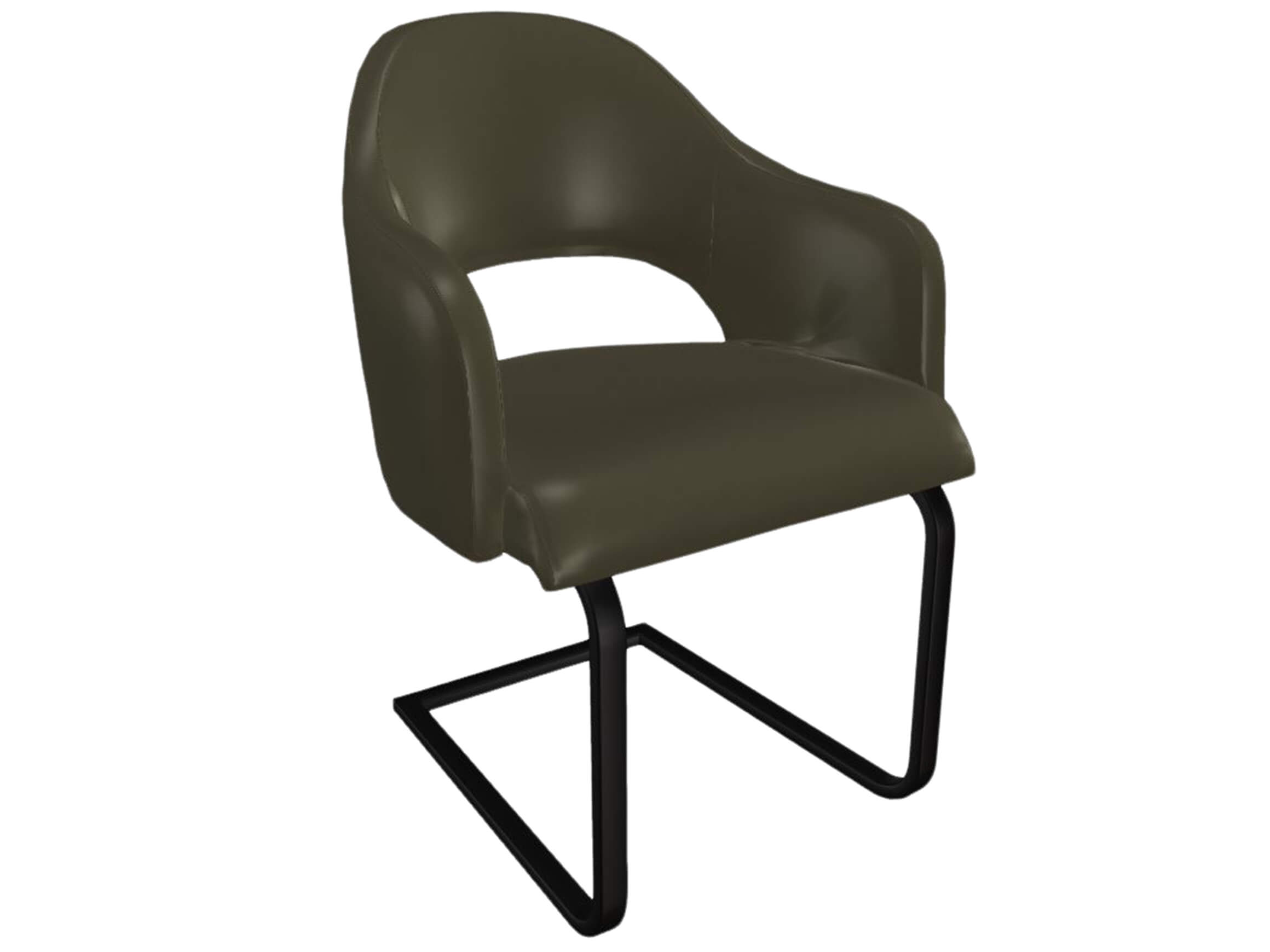 Freischwinger Salesa Trendstühle / Farbe: Moss / Material: Leder