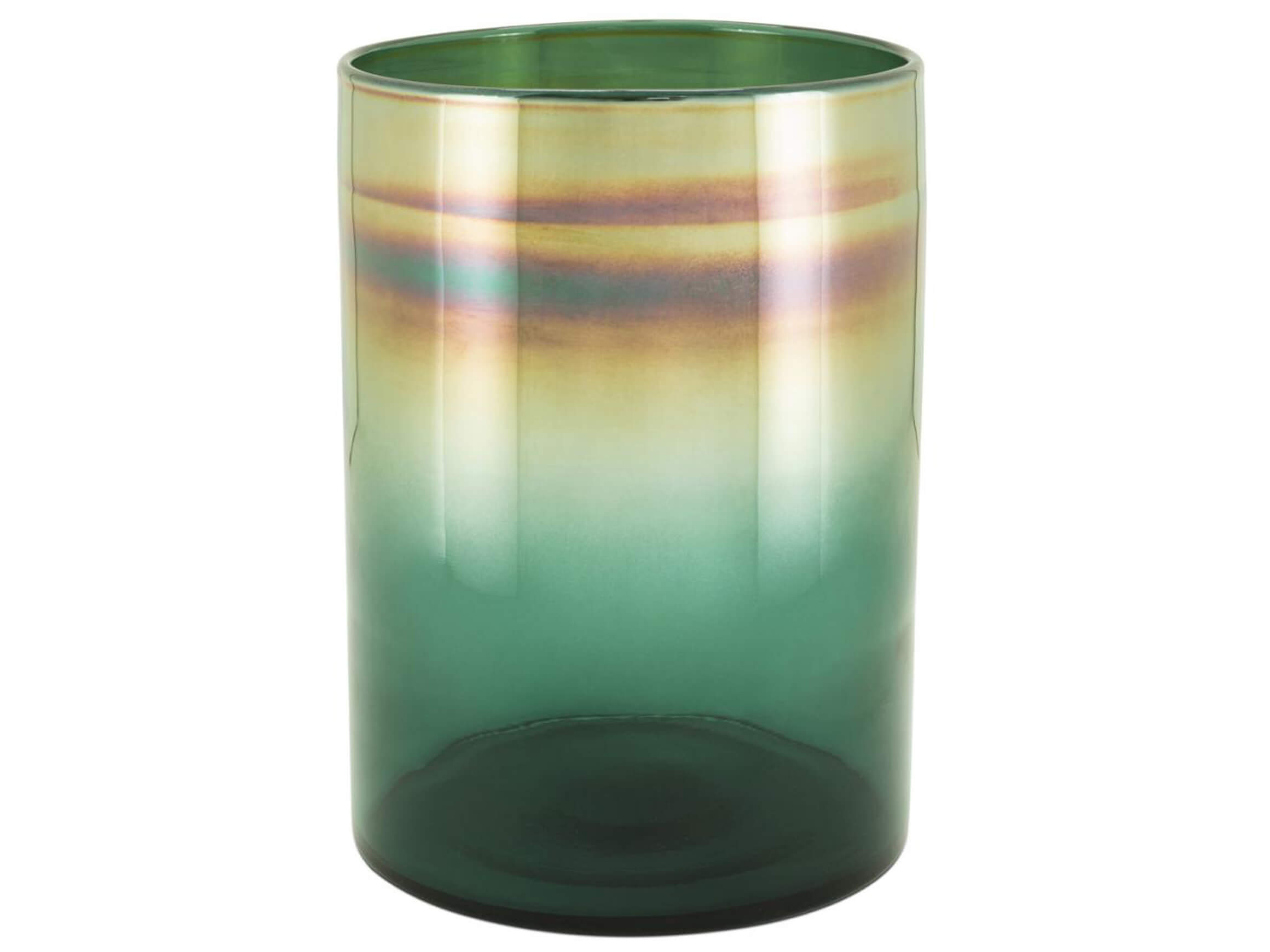 Abhika Vase Glas Irisierend Grüngold H: 34 cm  | Schubiger Möbel