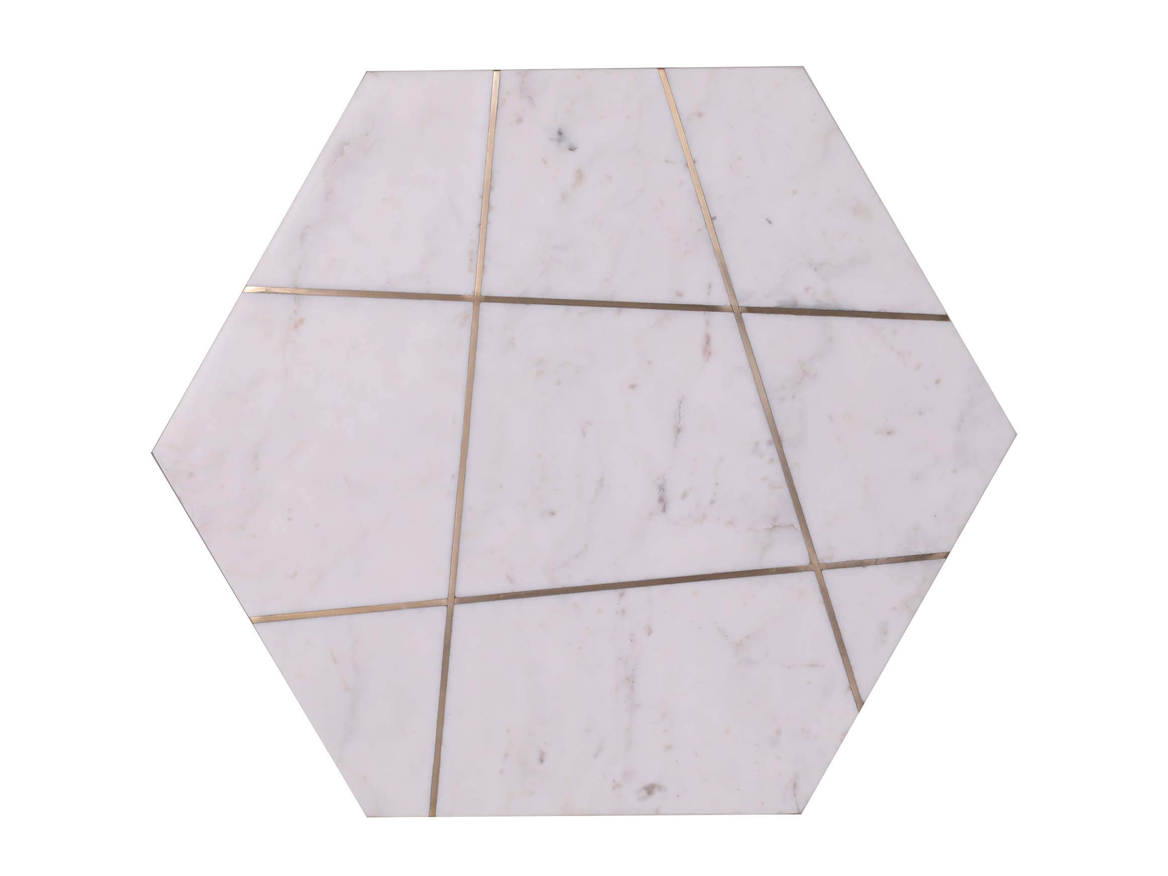 Beistelltisch Modus, Marmor Weiss, Füsse Schwarz