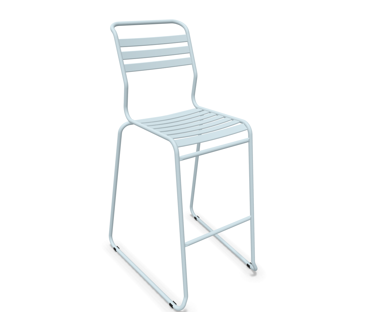 Schaffner Bar-Kufen-Lättlistuhl Säntis Blau | Schubiger Möbel