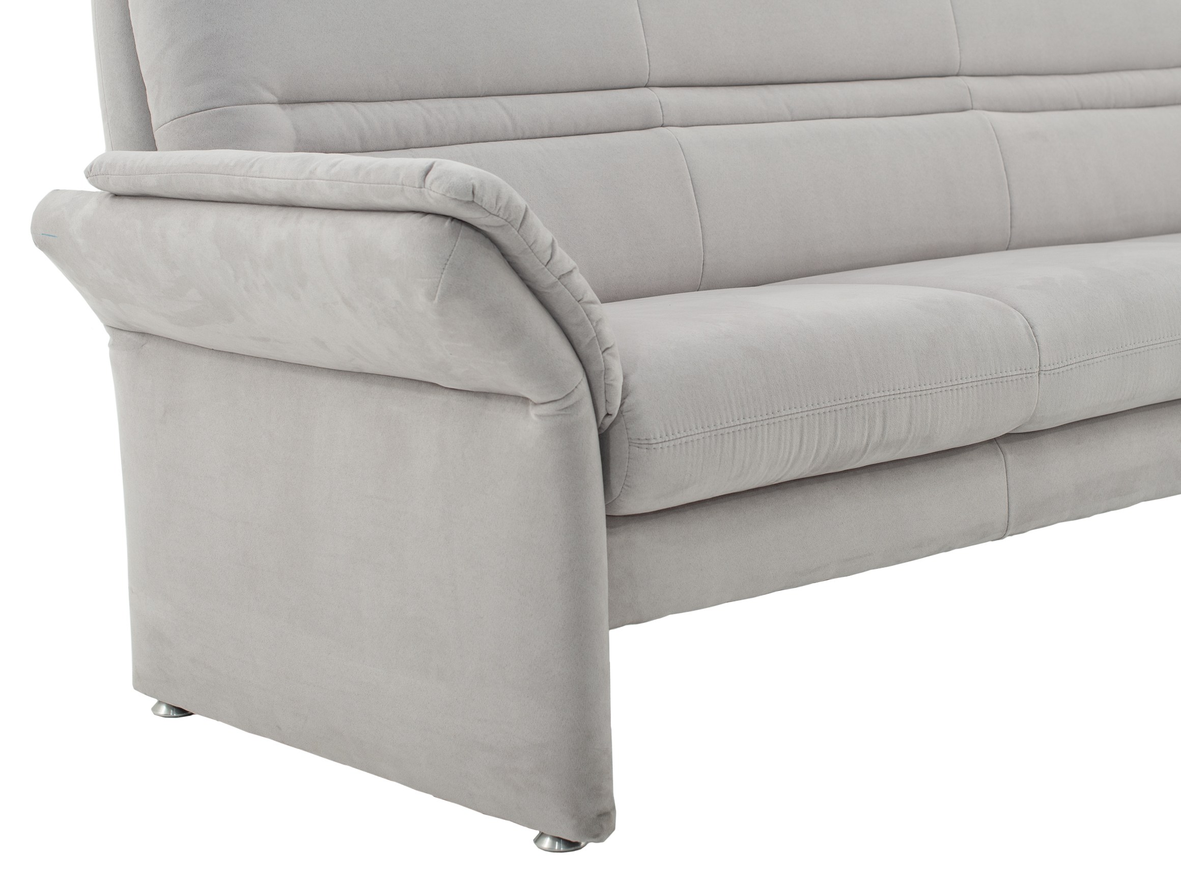 3er Sofa Damaris, Stoff Hellgrau, Metallfuss, b 212 cm