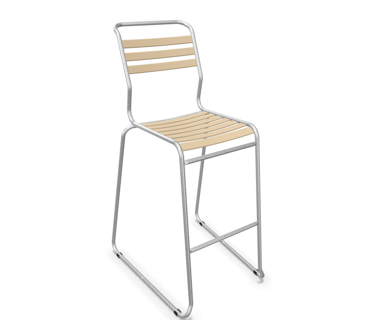 Schaffner Bar-Kufen-Lättlistuhl Säntis Feuerverzinkt Braun | Schubiger Möbel