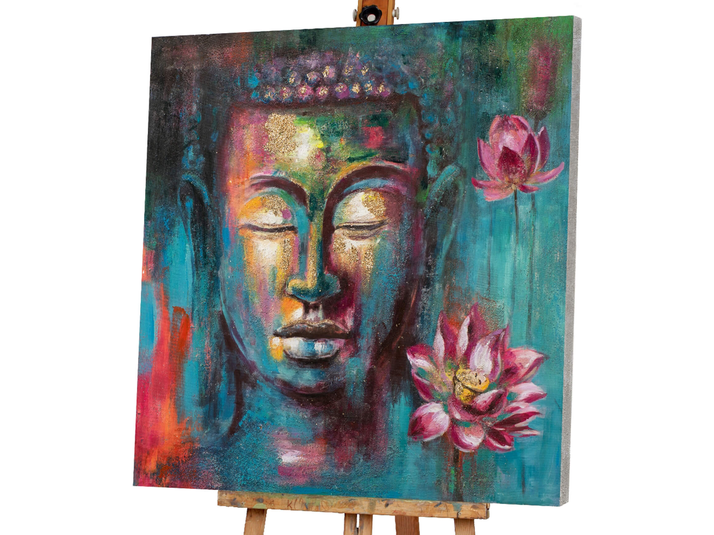 Bild Bunter Buddha mit Dahlie image LAND