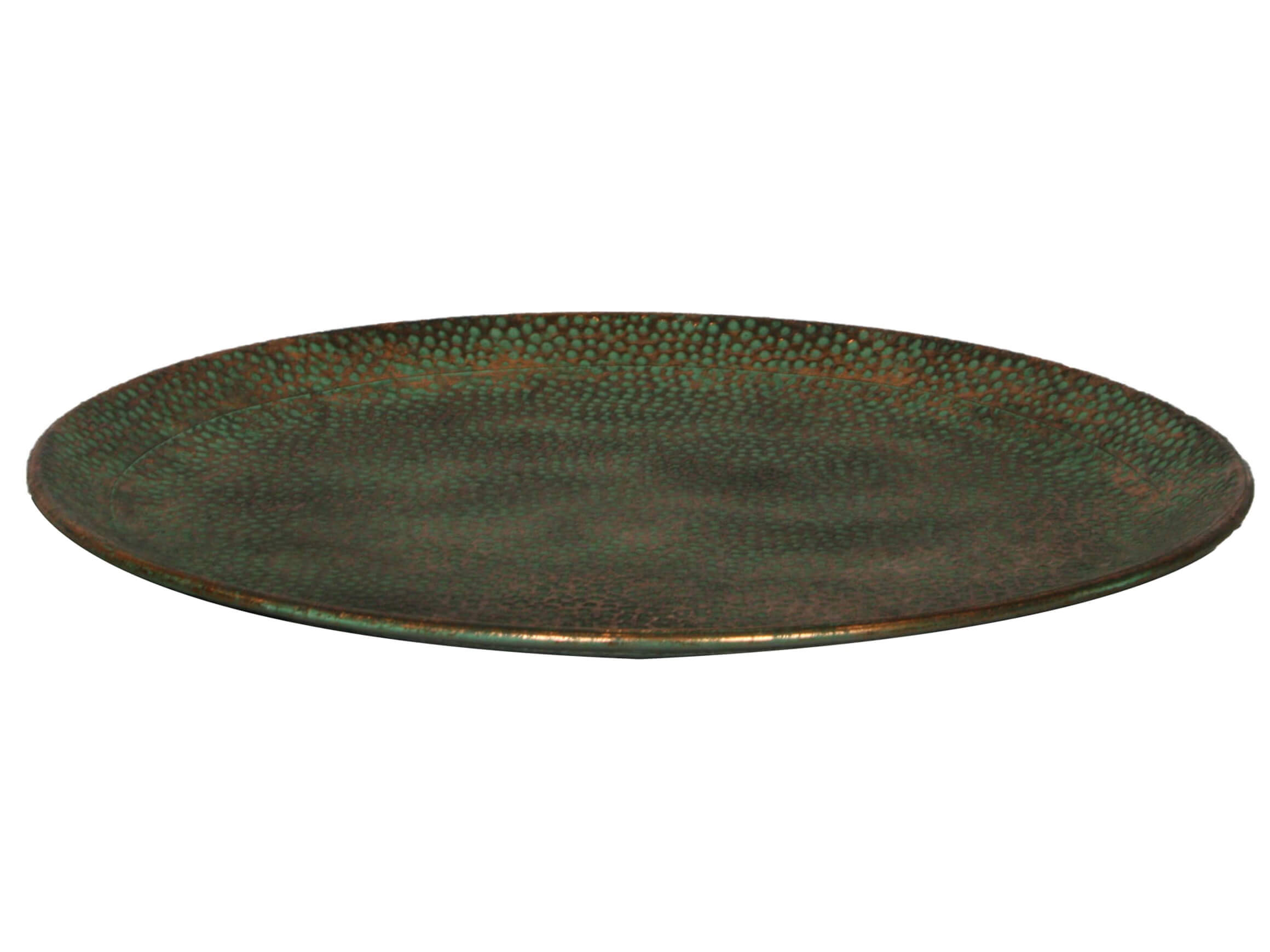 Tablett Metall Grün D: 5 cm Decofinder
