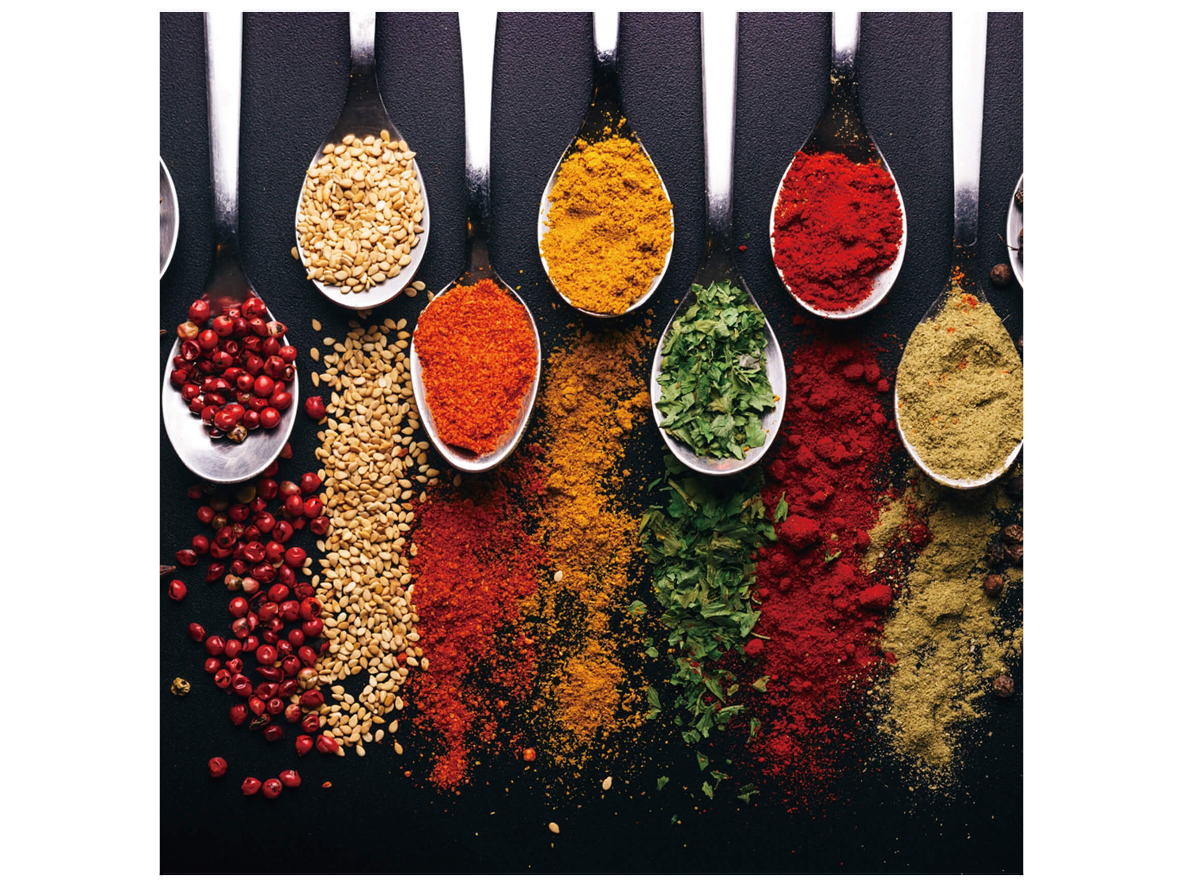 Digitaldruck auf Glas Moderne Löffel mit Gewürzen image LAND