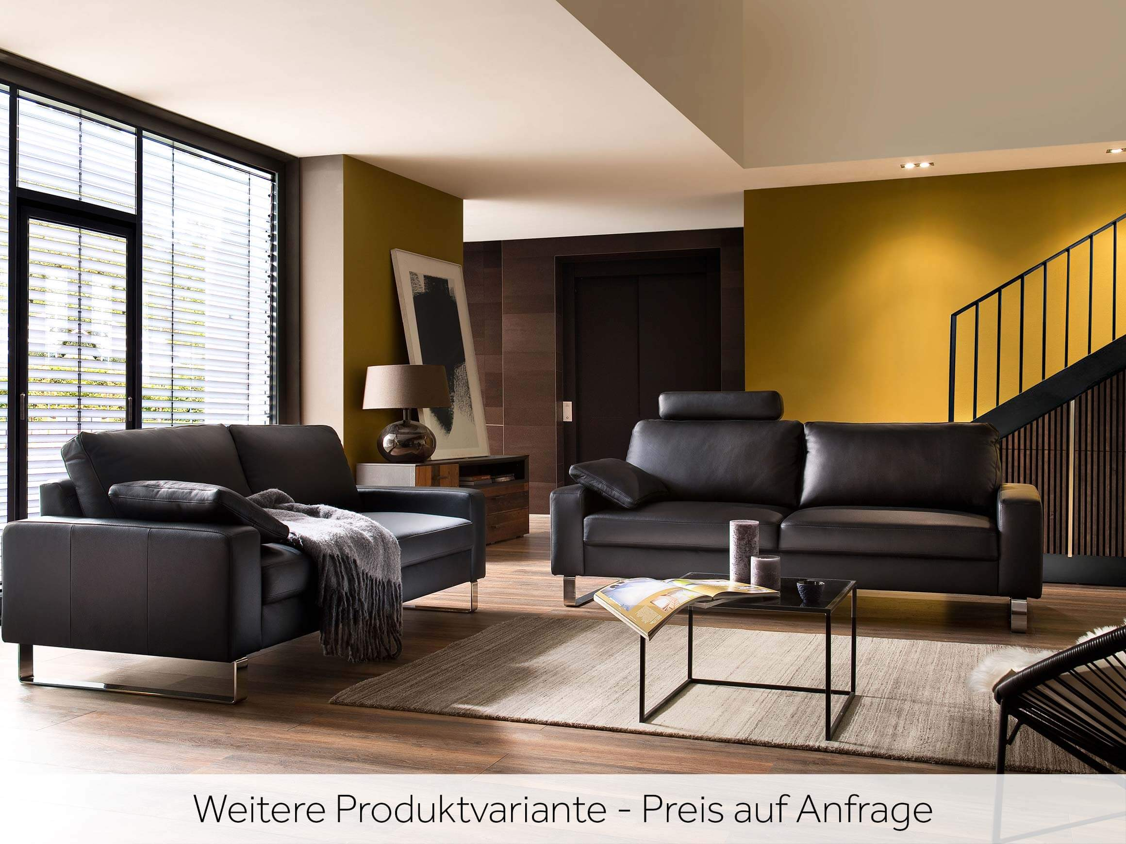 Ecksofa Cagliari Basic Candy / Farbe: Elephant / Material: Leder Basic