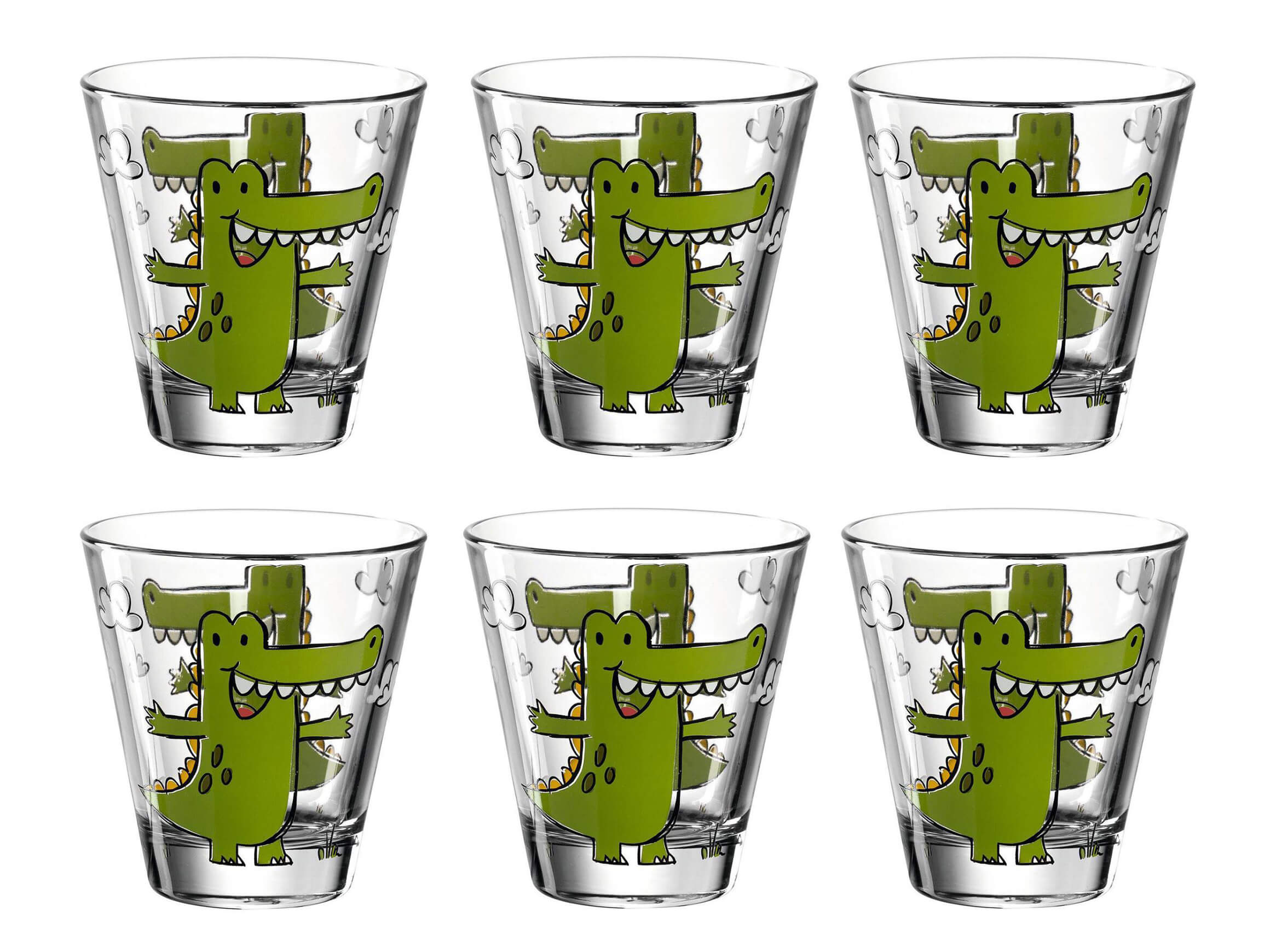 Leonardo Trinkglas Für Kinder Bambini Krokodil 215 Ml, 6 Stück