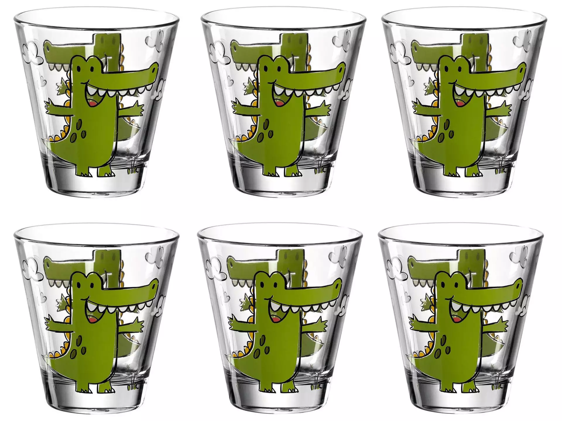 Leonardo Trinkglas Für Kinder Bambini Krokodil 215 Ml, 6 Stück