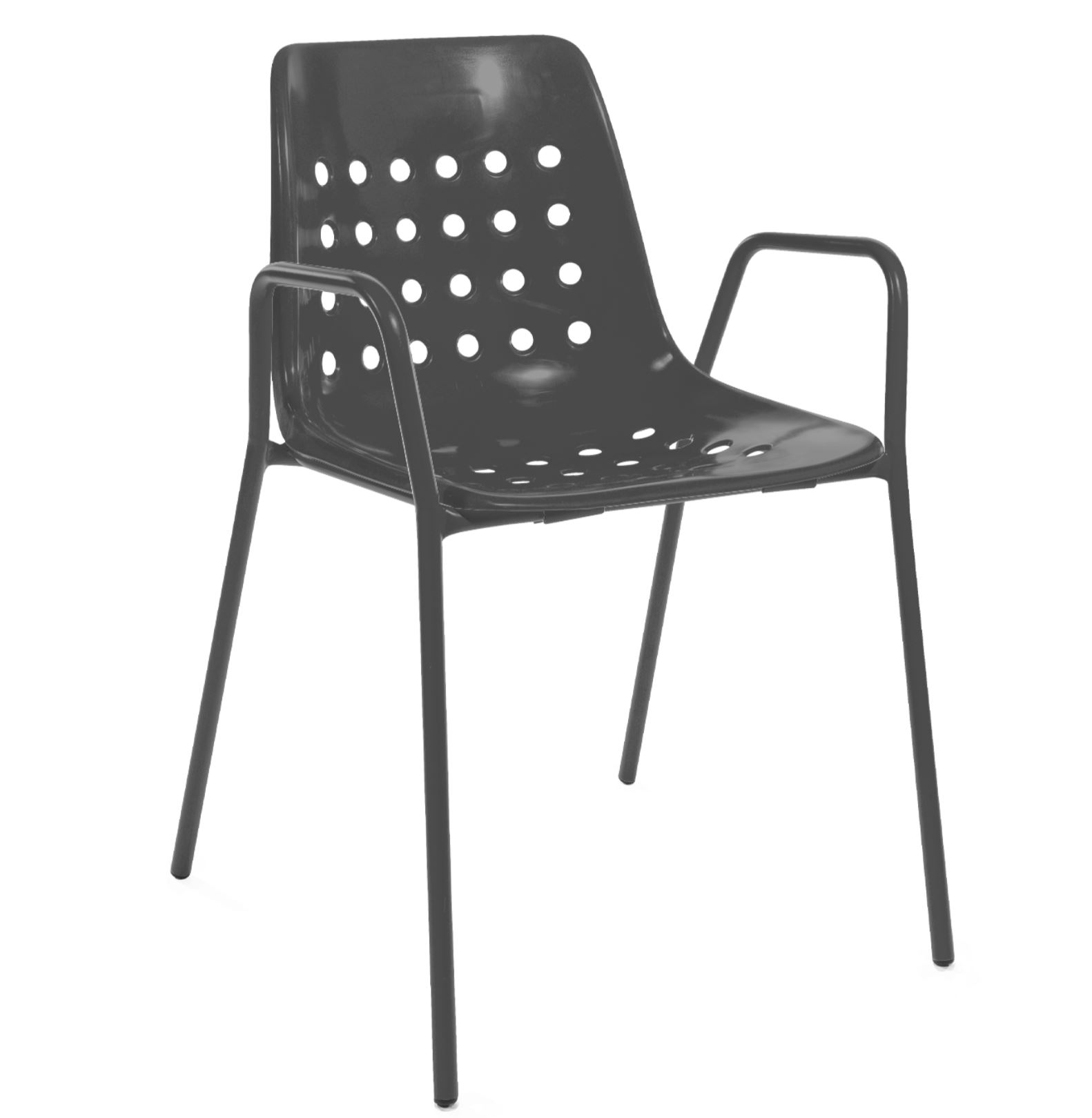 Gartenstuhl Bermuda mit Armlehne Rundrohr Schaffner / Farbe: Anthrazit