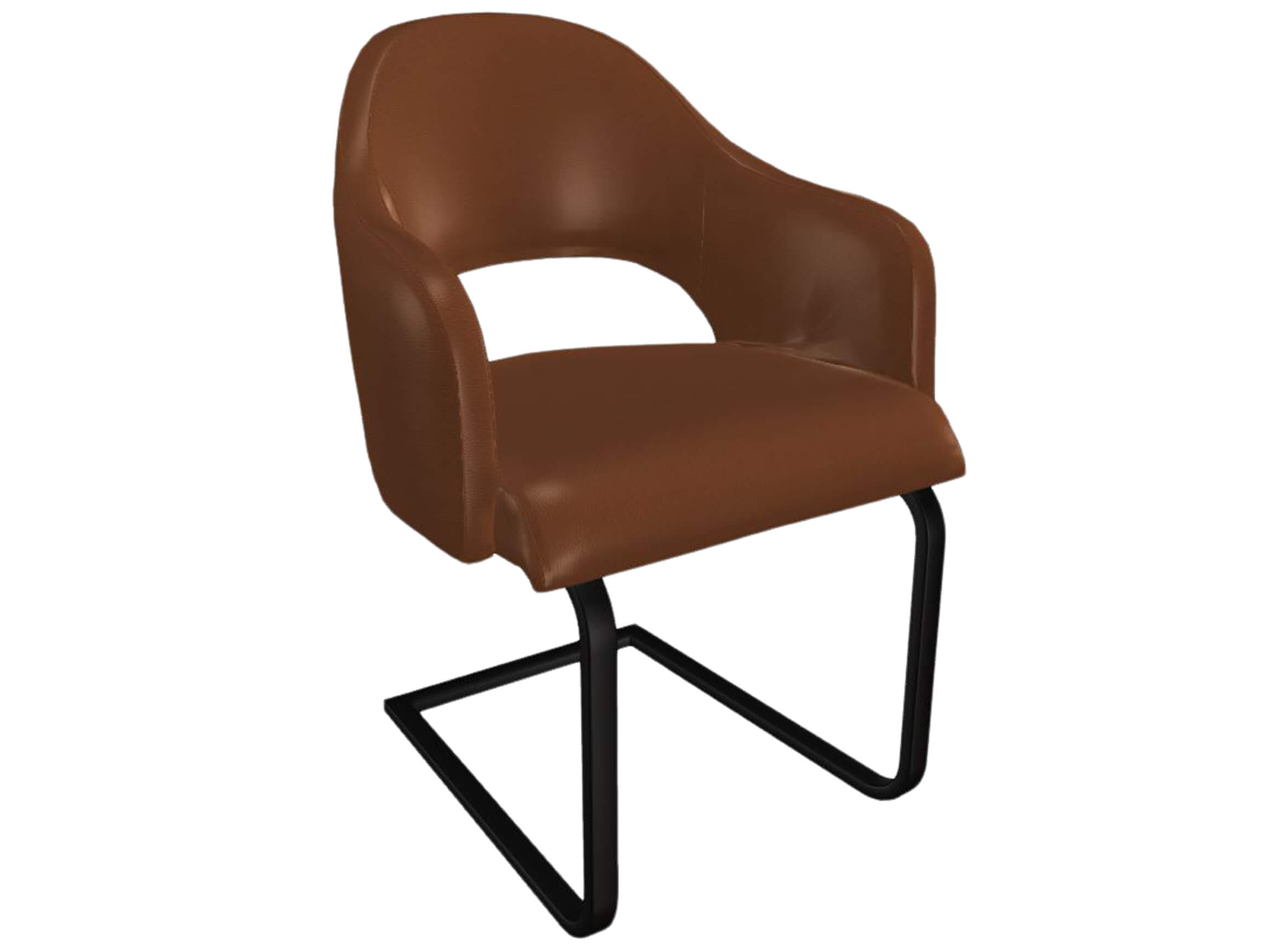 Freischwinger Salesa Trendstühle / Farbe: Natur / Material: Leder