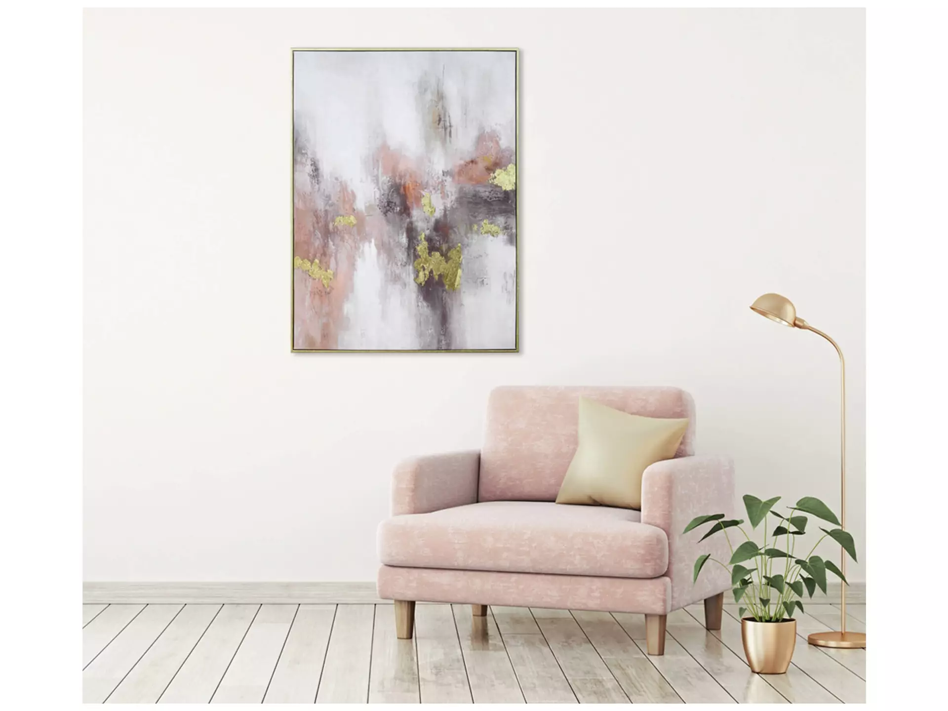 Bild Farbmelodie in Rosé und Grau image LAND / Grösse: 80 x 60 cm