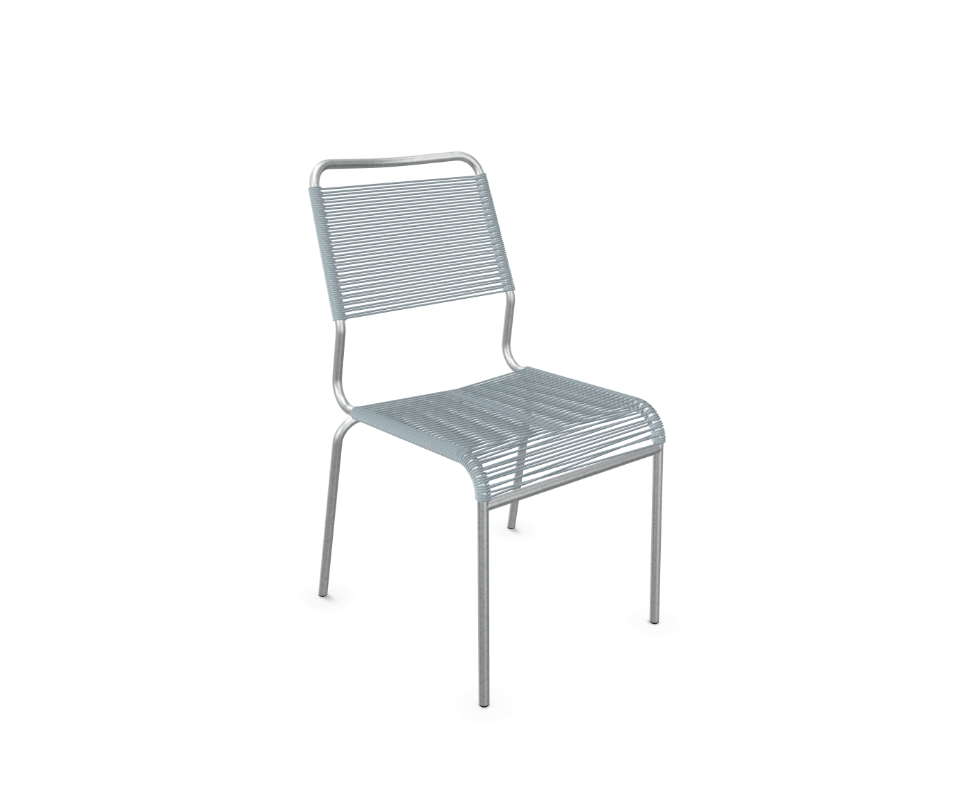 Spaghetti-Stuhl Rigi Comfort Feuerverzinkt von Schaffner / Farbe: Pastellblau / Grösse: 56 x 64 cm