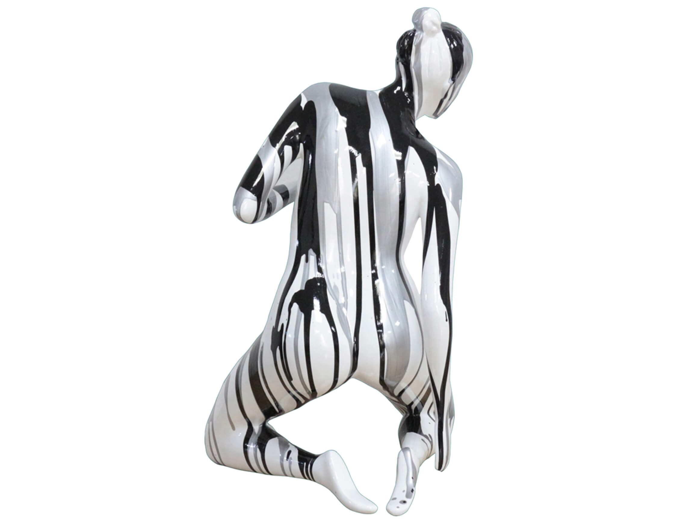 Sculpture Nu en argent-noir image LAND / Taille : 28 x 58 cm