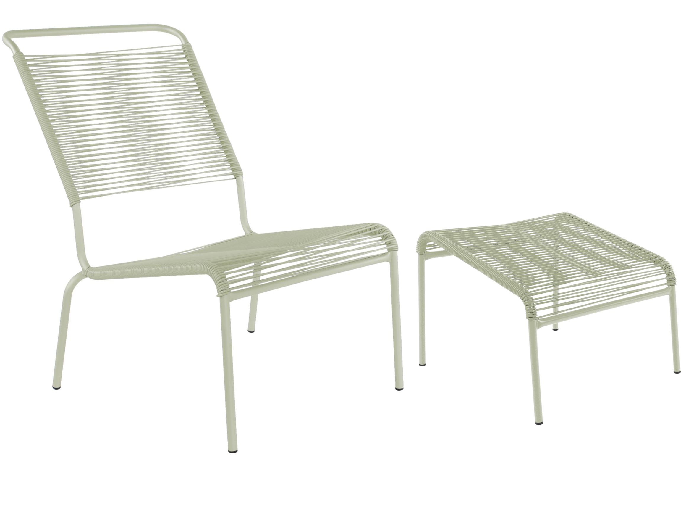 Schaffner Spaghetti-Lounger + Hocker Säntis Hochlehner Grün | Schubiger Möbel