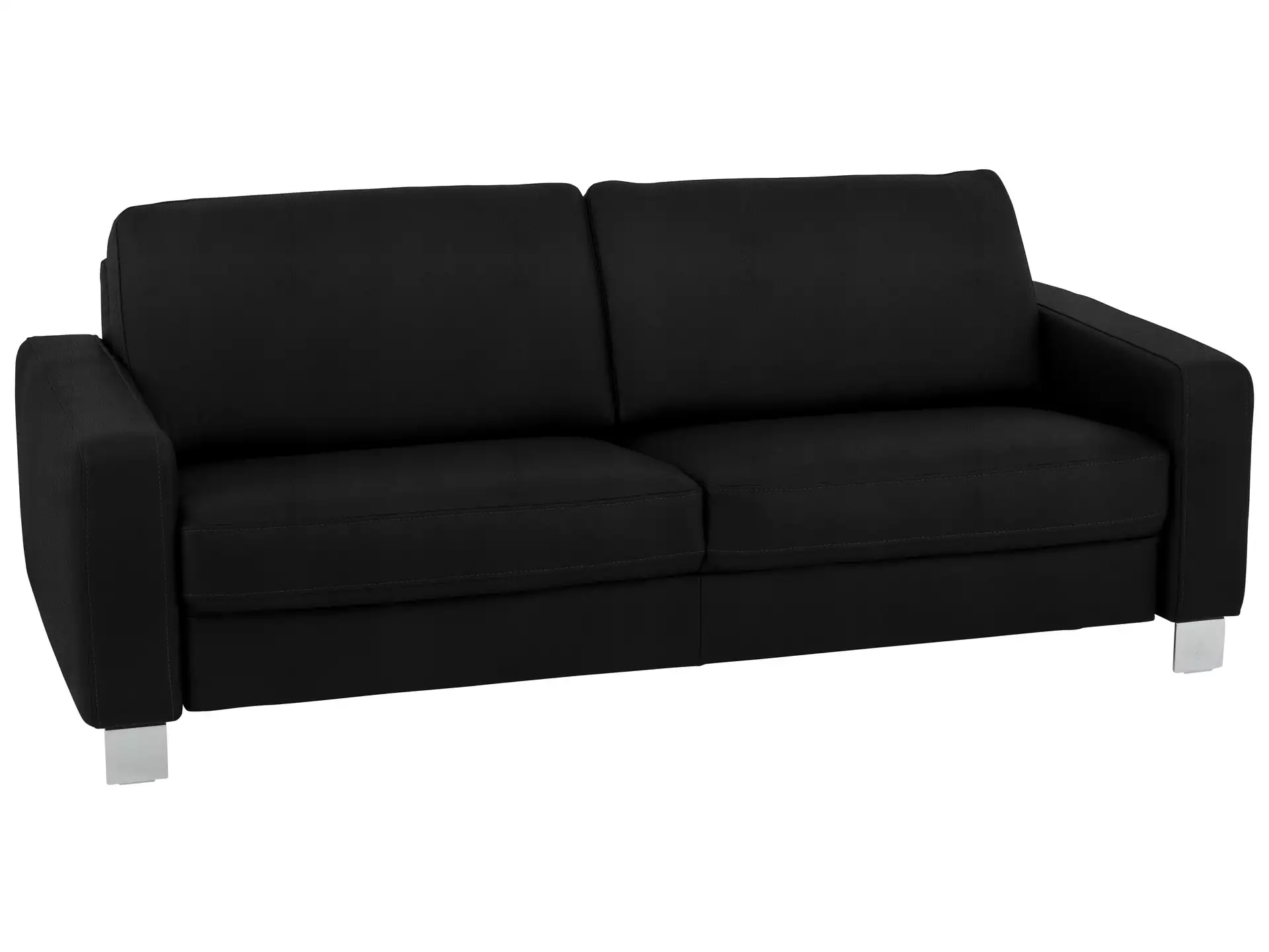 Sofa Shetland Basic B: 214 cm Polipol / Farbe: Schwarz / Material: Leder Basic