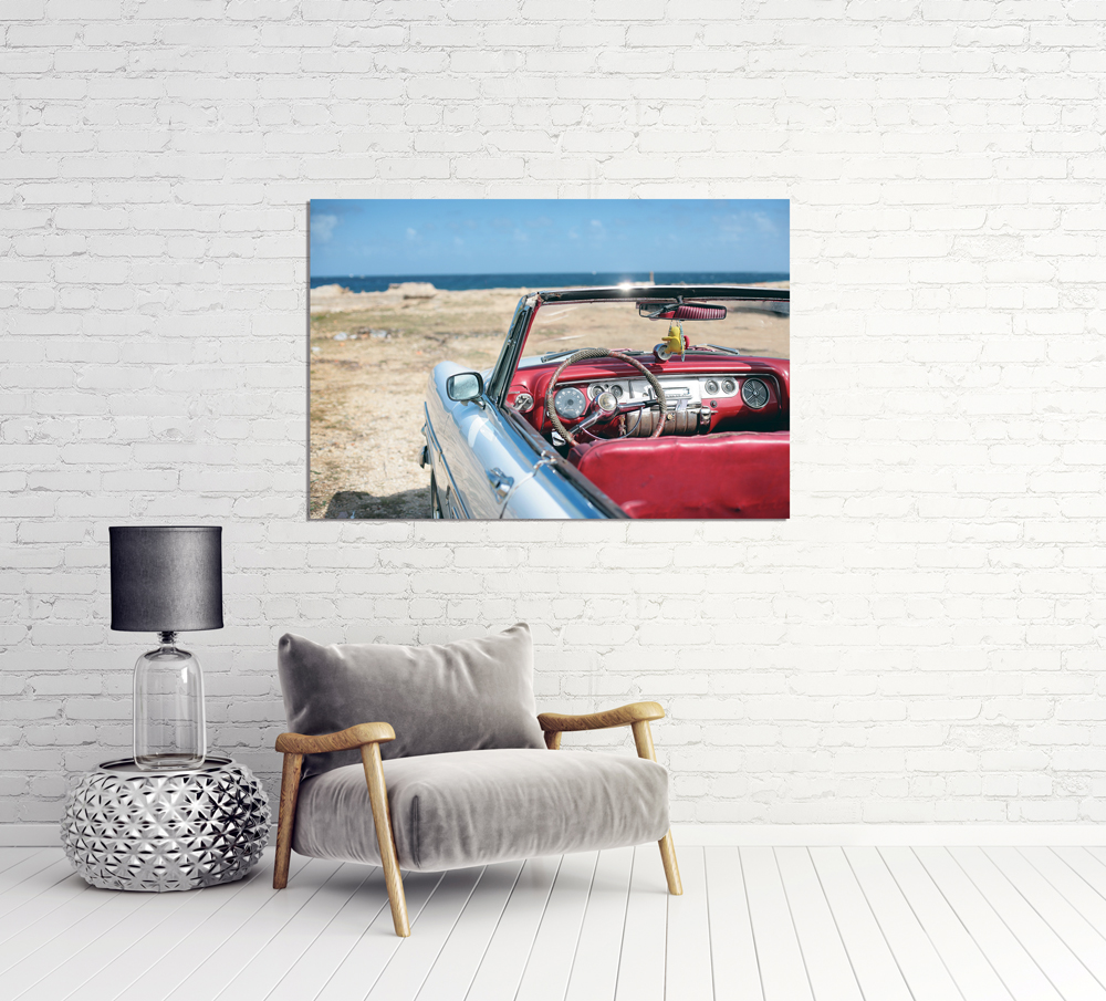Alubild-Oldtimer am Strand-image LAND