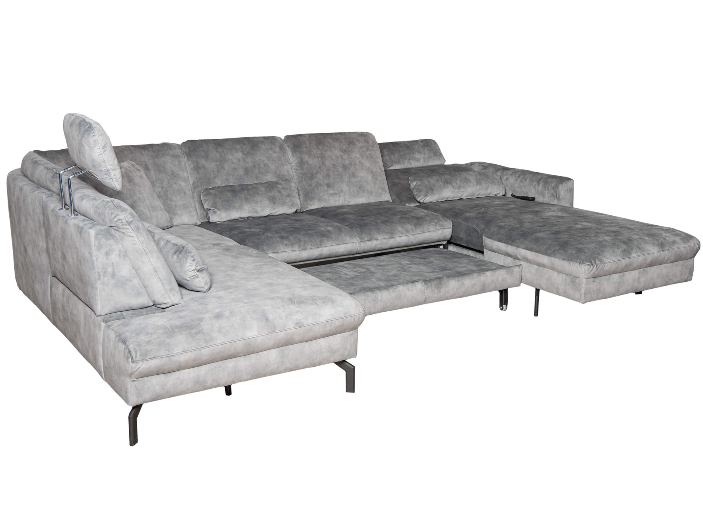 Ecksofa Miles Polipol / Farbe: Salbei / Bezugsmaterial: Stoff