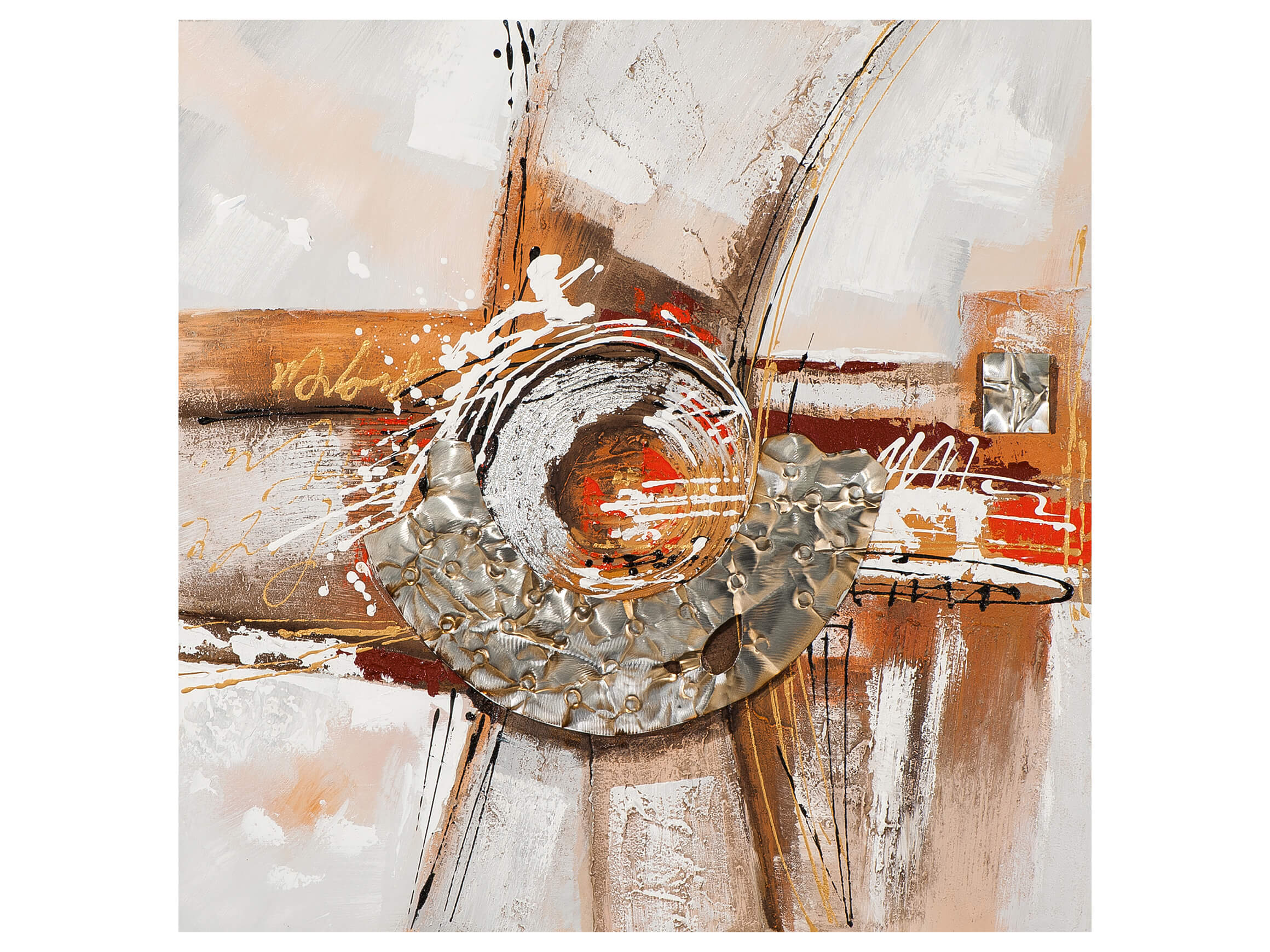 Bild Abstrakt mit Metallapplikation 2 image LAND