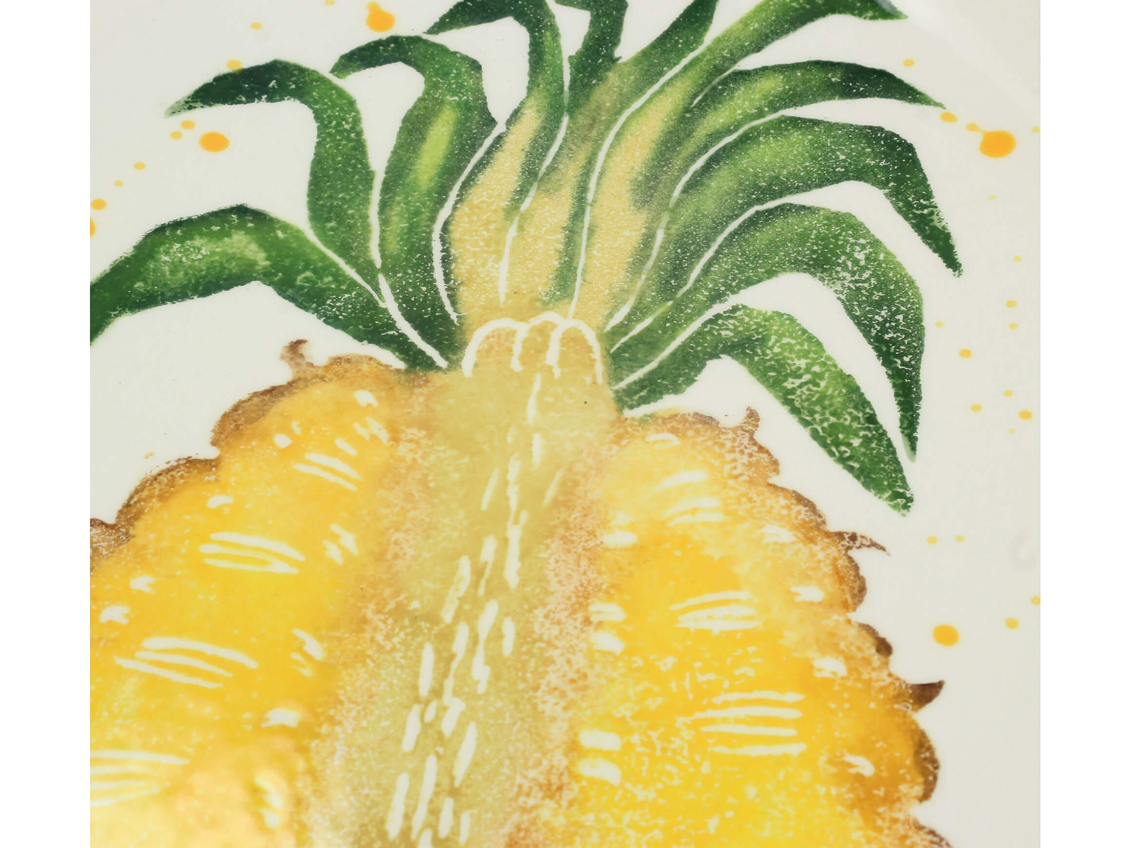 Schale Ananas H: 4 cm Kersten / Farbe: Gelb Grün Weiss