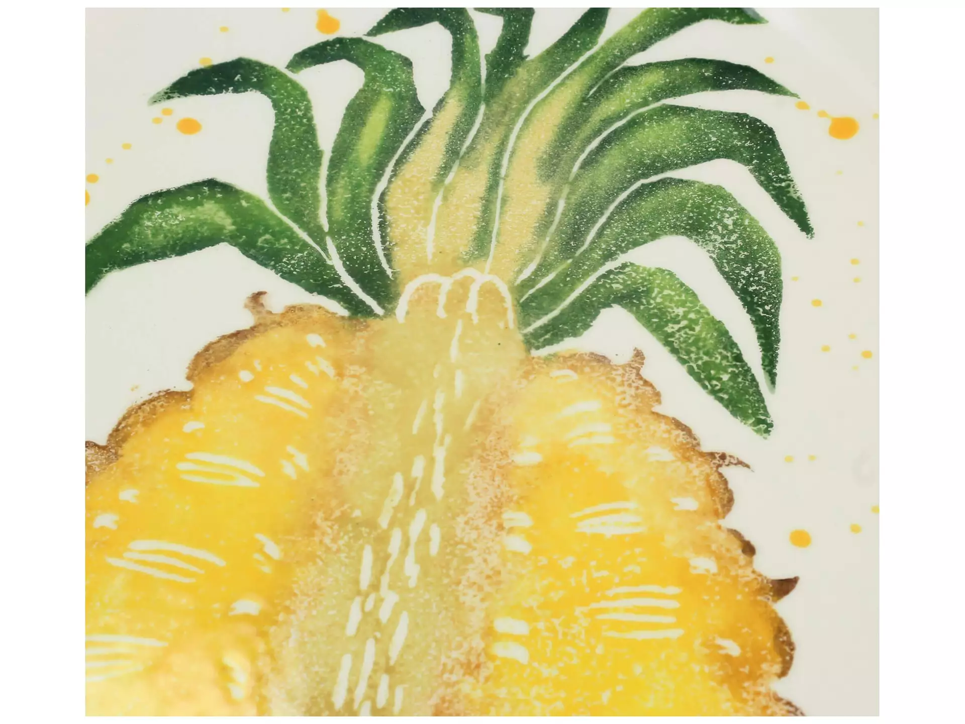 Schale Ananas H: 4 cm Kersten / Farbe: Gelb Grün Weiss