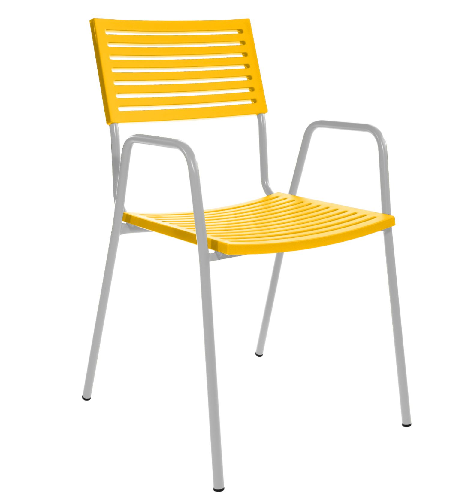 Chaise de jardin Lamello avec dossier de Schaffner / Couleur : jaune / Dimensions : 52 x 60 cm