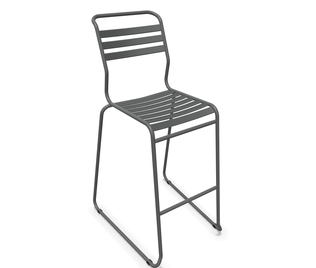 Schaffner Bar-Kufen-Lättlistuhl Säntis Grau | Schubiger Möbel