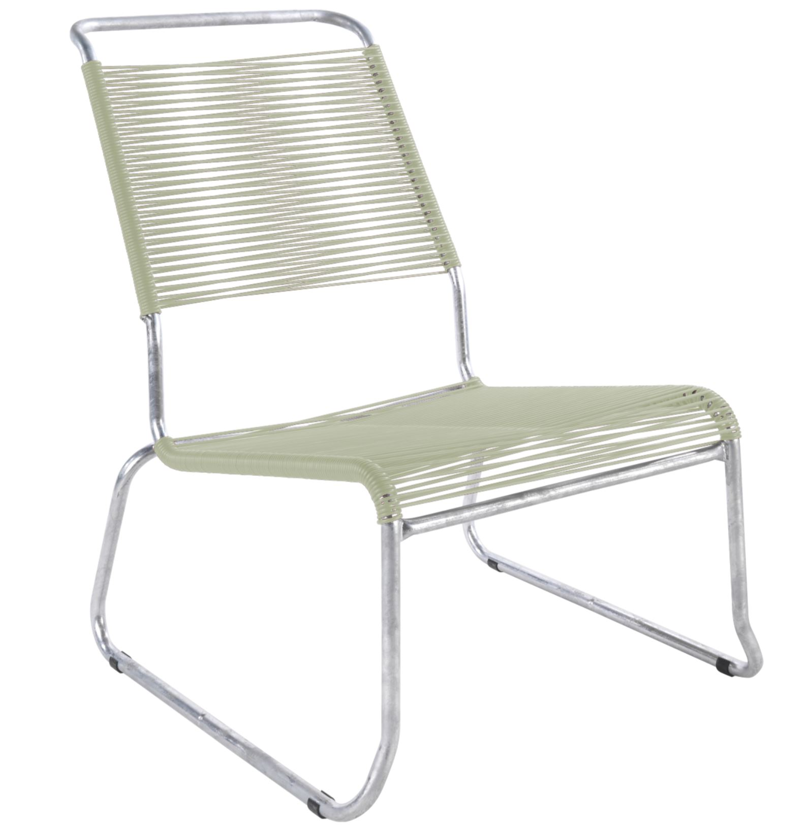 Spaghetti-Kufen-Lounger-Hochlehner Säntis Feuerverzinkt von Schaffner / Farbe: Pastellgrün / Grösse: 54 x 84 cm