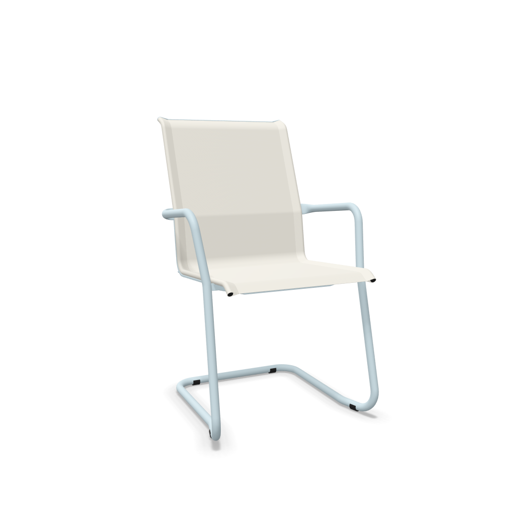 Freischwinger Locarno von Schaffner / Farbe: Weiss / Grösse: 57 x 65 cm