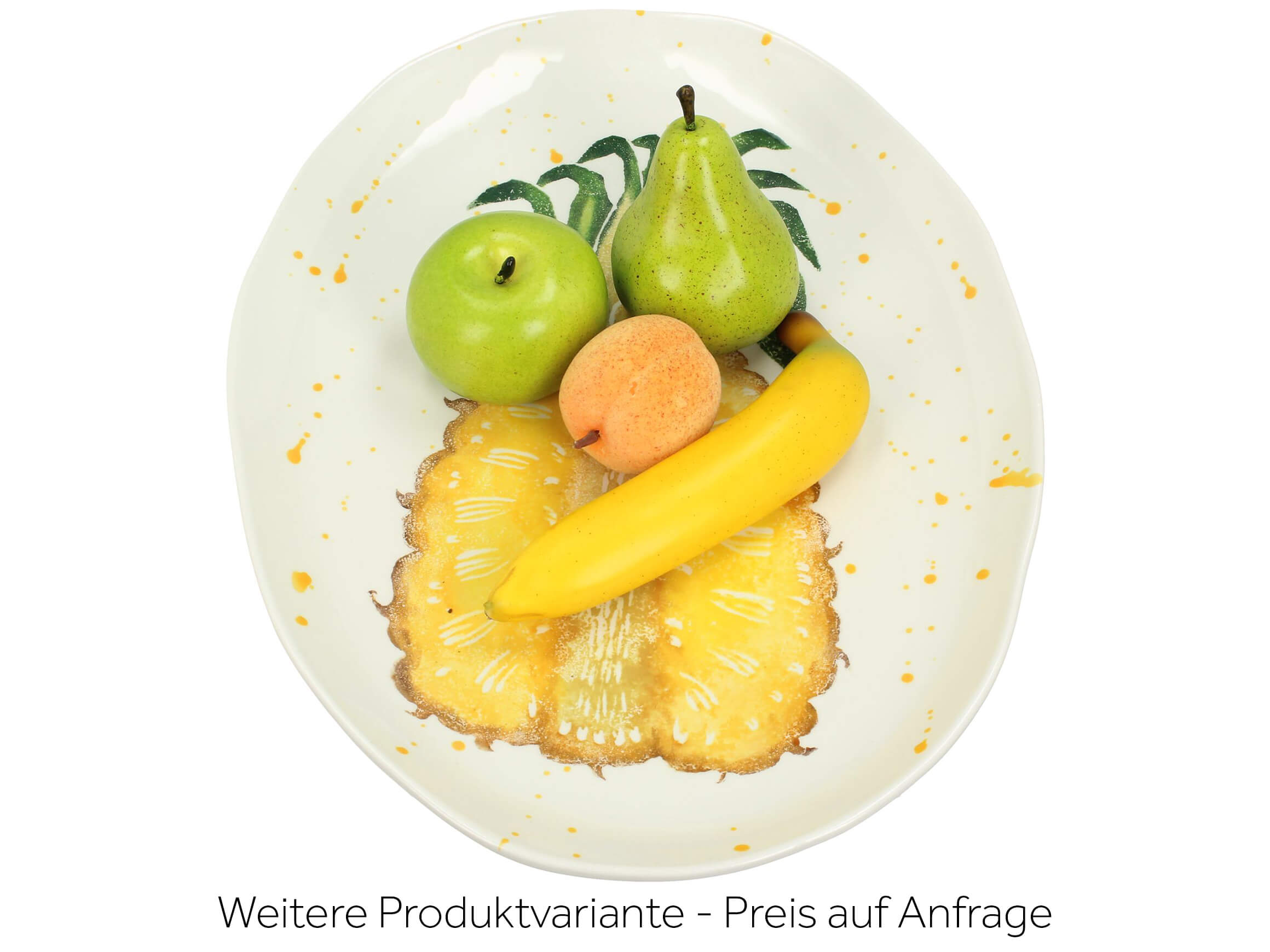 Schale Ananas H: 4 cm Kersten / Farbe: Gelb Grün Weiss