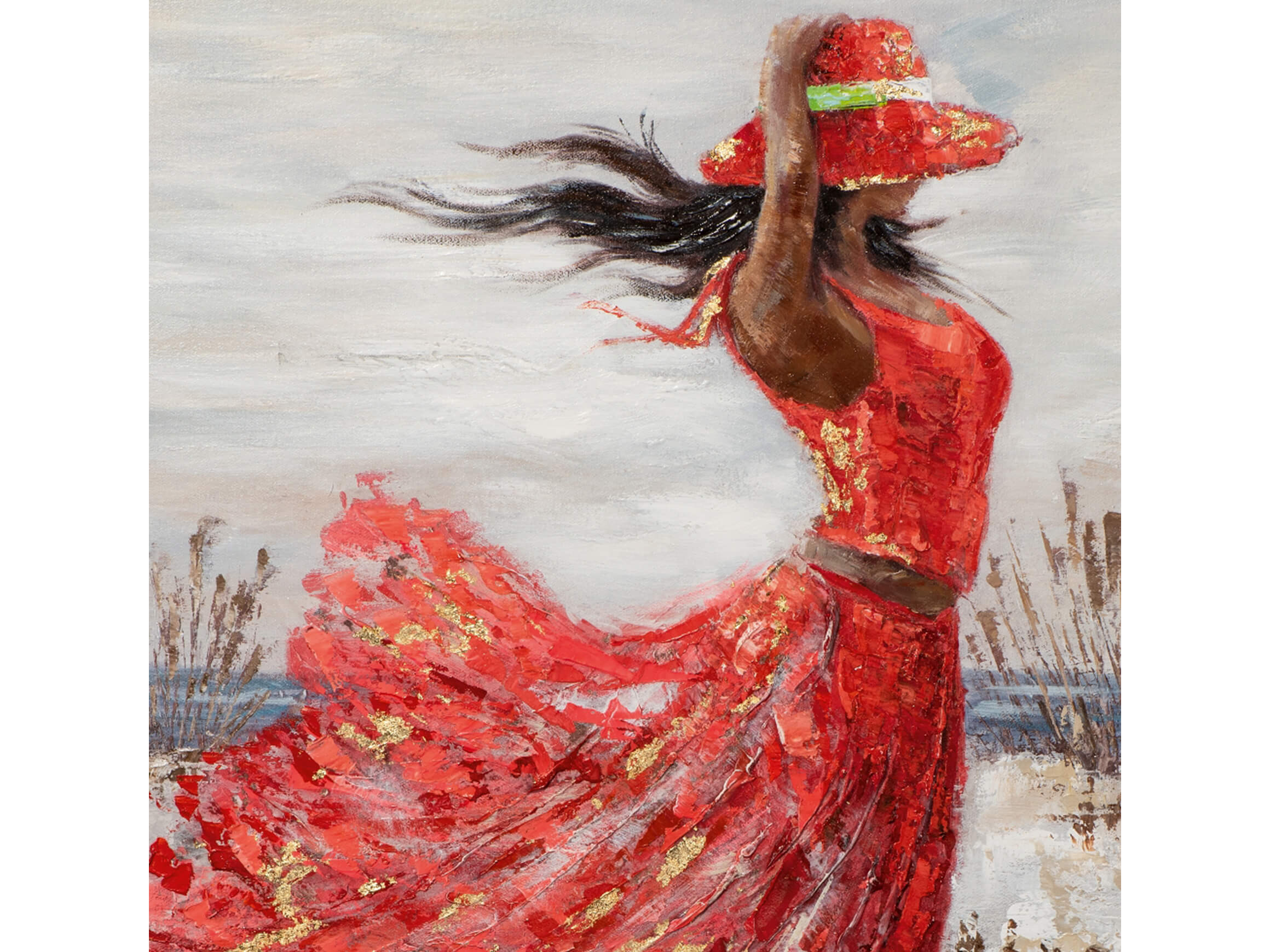 Bild Rotes Kleid am Strand image LAND