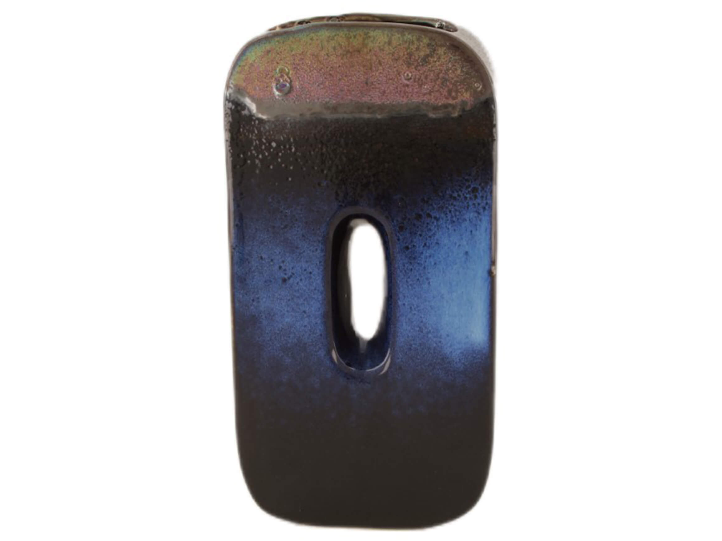 Dijk Vase Keramik Blau-Schwarz H: 25 cm  | Schubiger Möbel