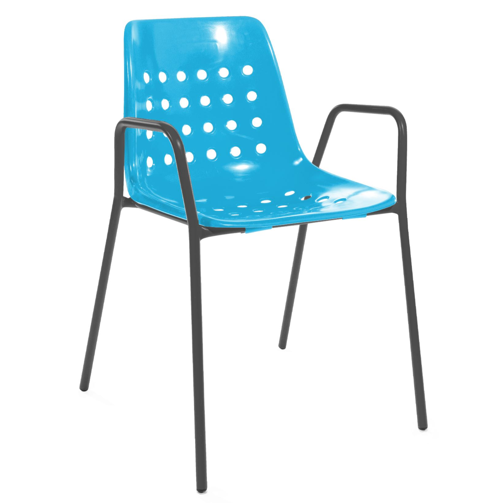 Schalen-Stuhl Bermuda mit Armlehnen von Schaffner / Farbe: Gelb / Grösse: 55 x 54 cm