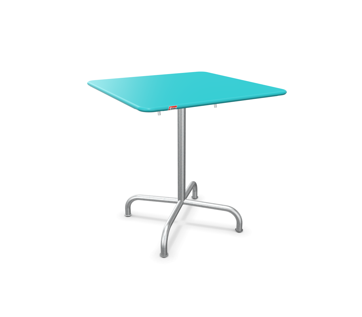 Metall-Tisch Rigi Quadratisch Feuerverzinkt von Schaffner / Farbe: Türkis / Grösse: 70 x 70 cm