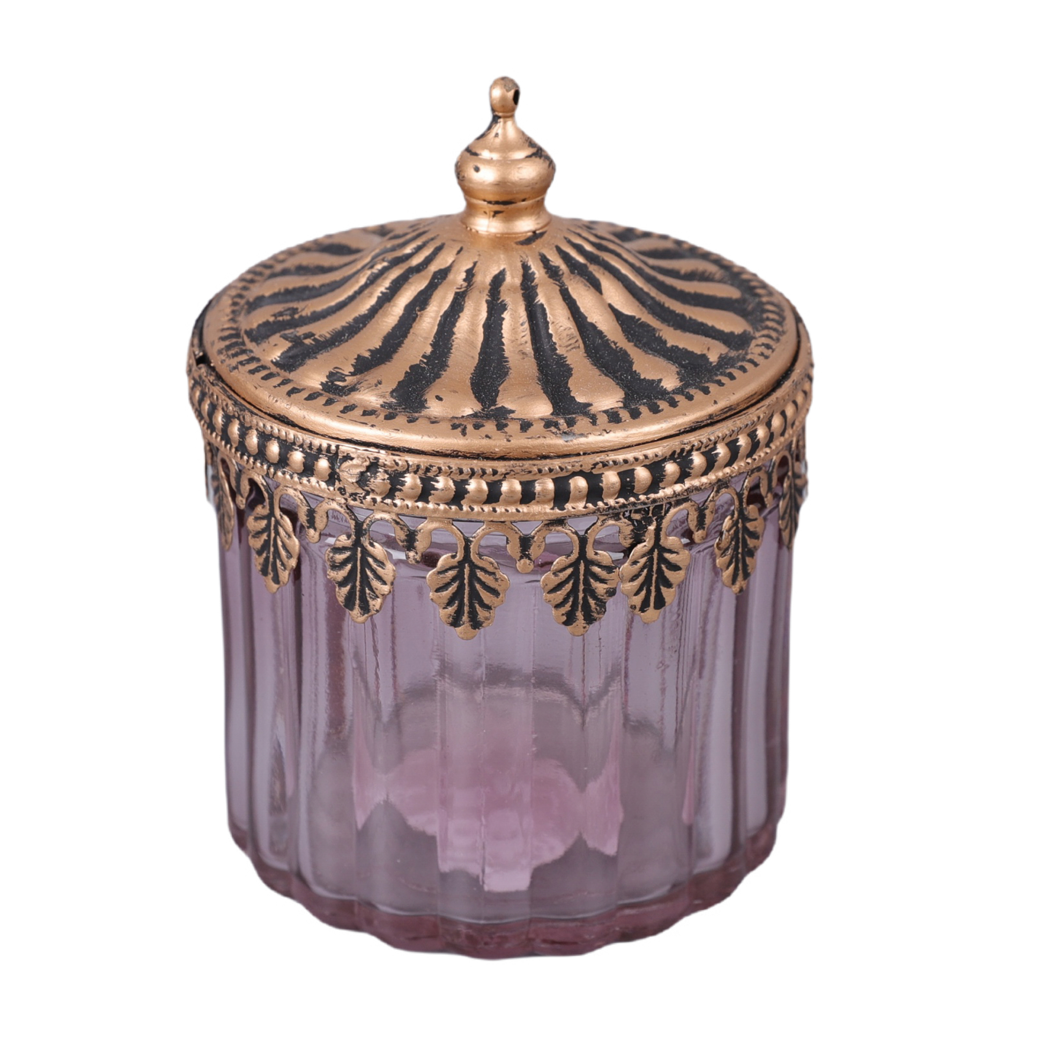 Windlicht Dose Violett H: 13 cm Decofinder