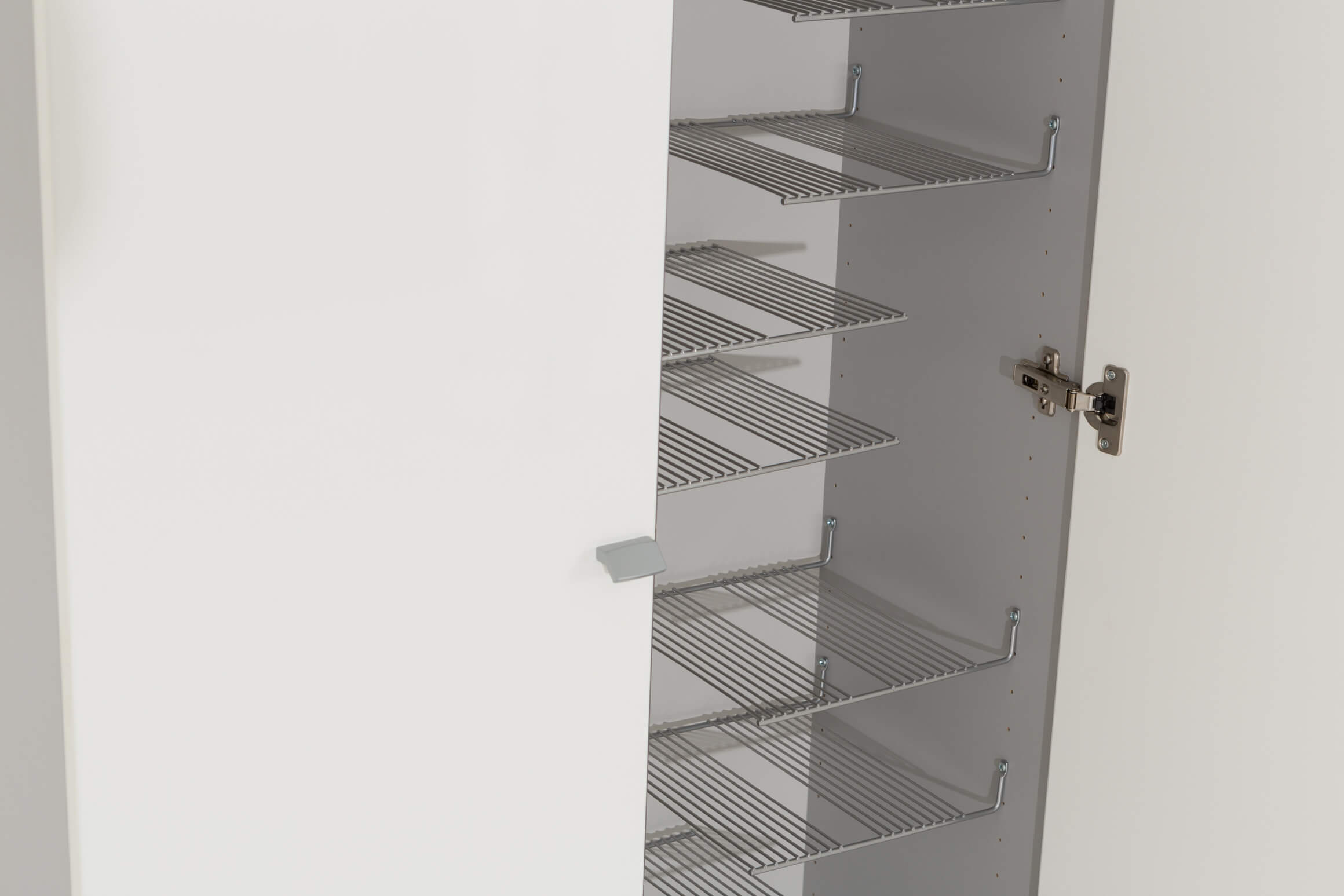 Schuhschrank Umbrail, Mdf Lack Weiss-Grau b 80 cm h 200 cm t 34 cm