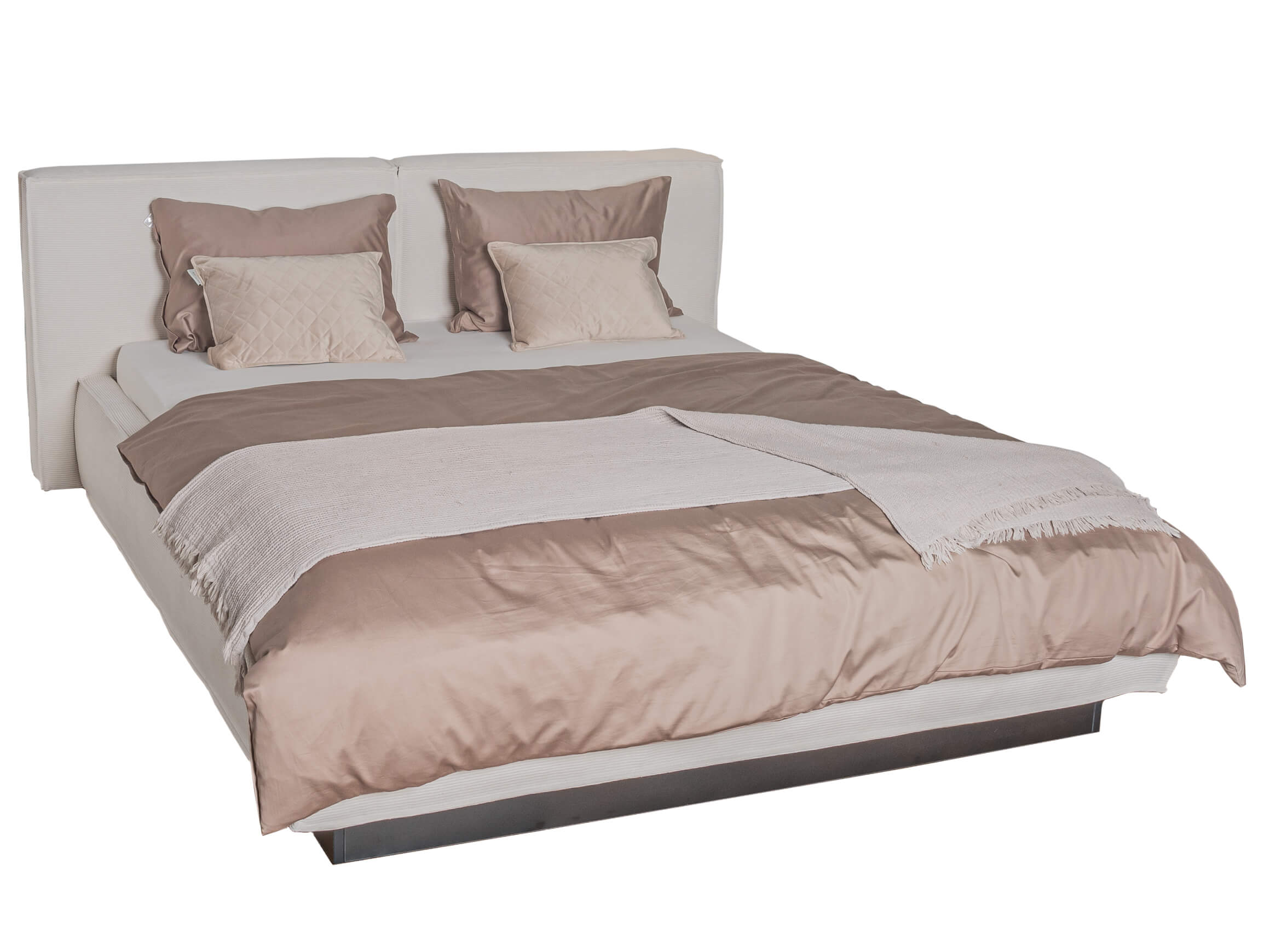 Bett Calina Candy / Farbe: Weiss / Bezugsmaterial: Stoff