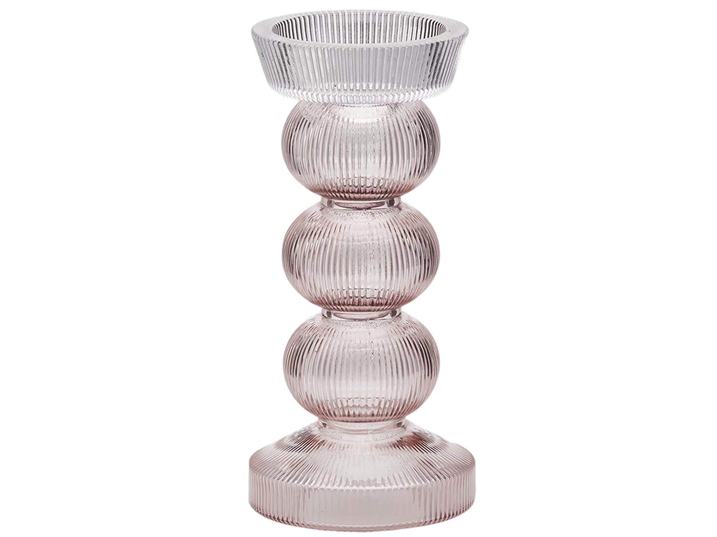 Edg Kerzenständer Glas Mauve H: 29 cm  | Schubiger Möbel