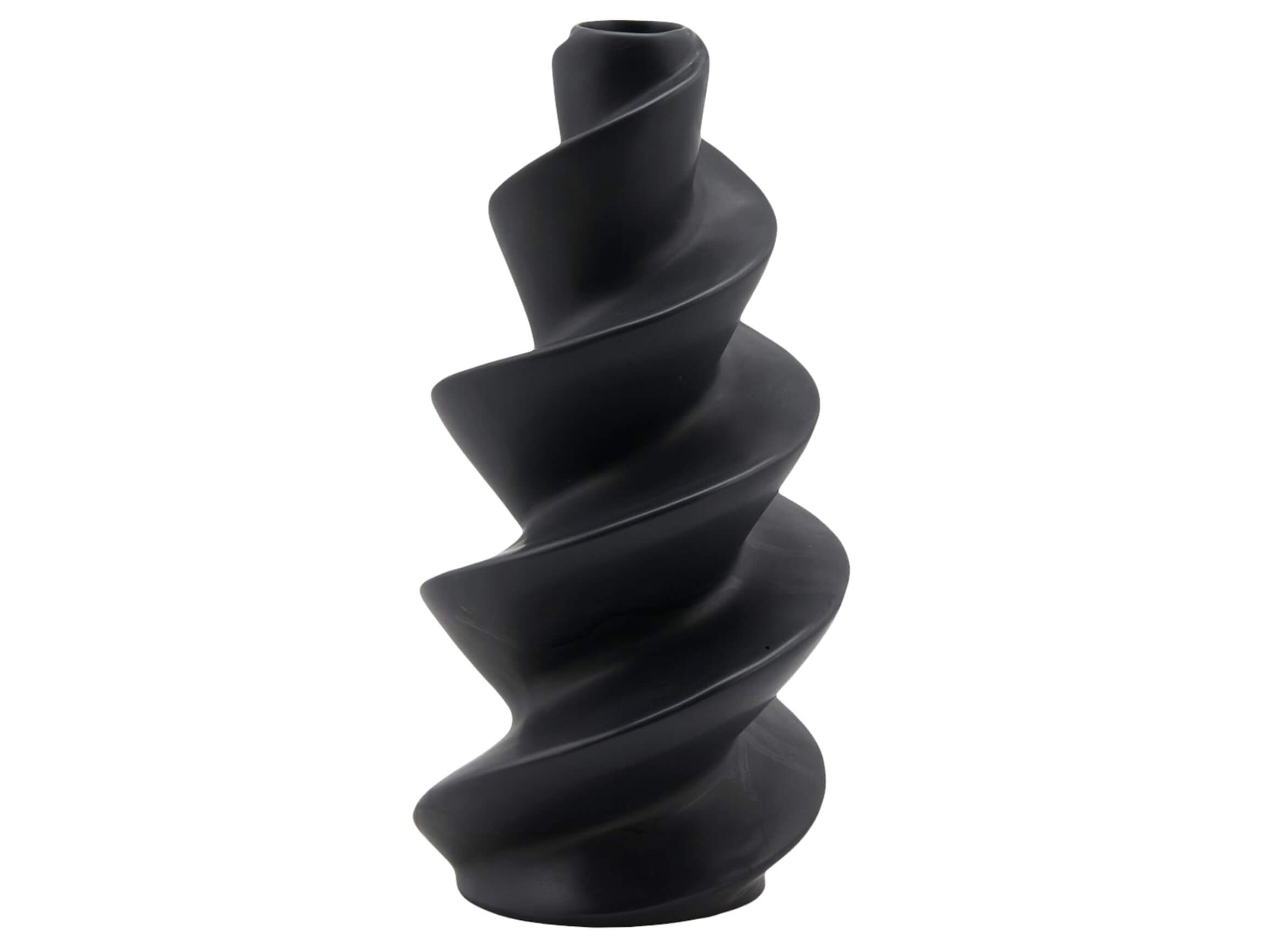 Vase Spirale Schwarz H: 34 cm Edg